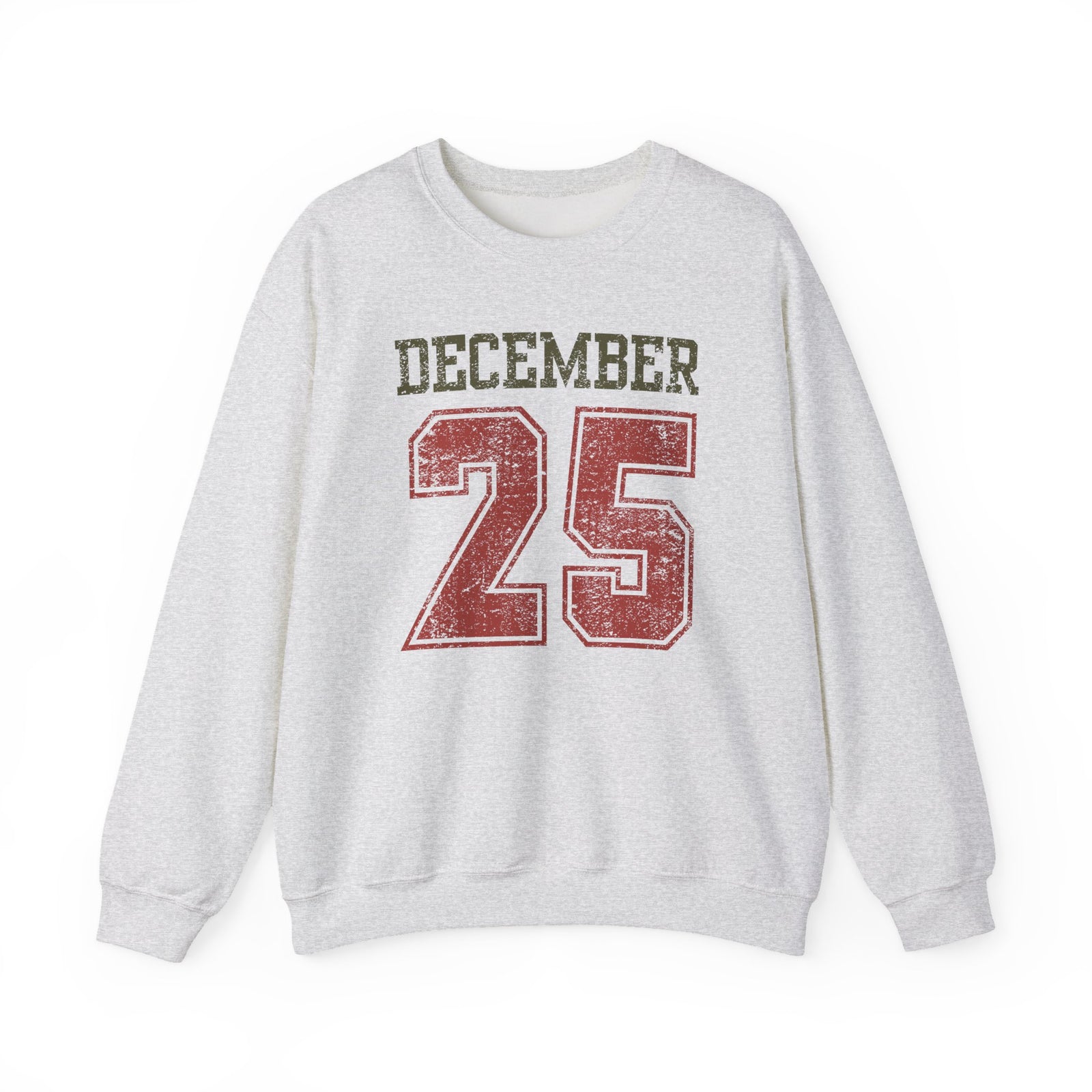 December 25 Vintage Distressed Heavy Blend Unisex Crewneck Cozy Christmas Sweatshirt - Sydney So Sweet