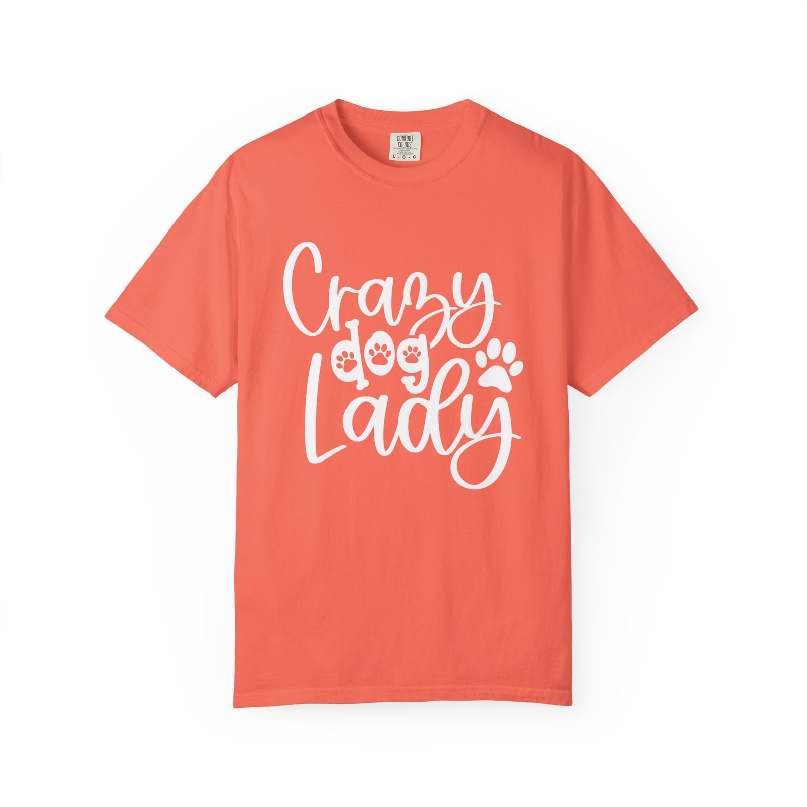 Crazy Dog Lady T-Shirt Paw Print Graphic Tee for Dog Moms