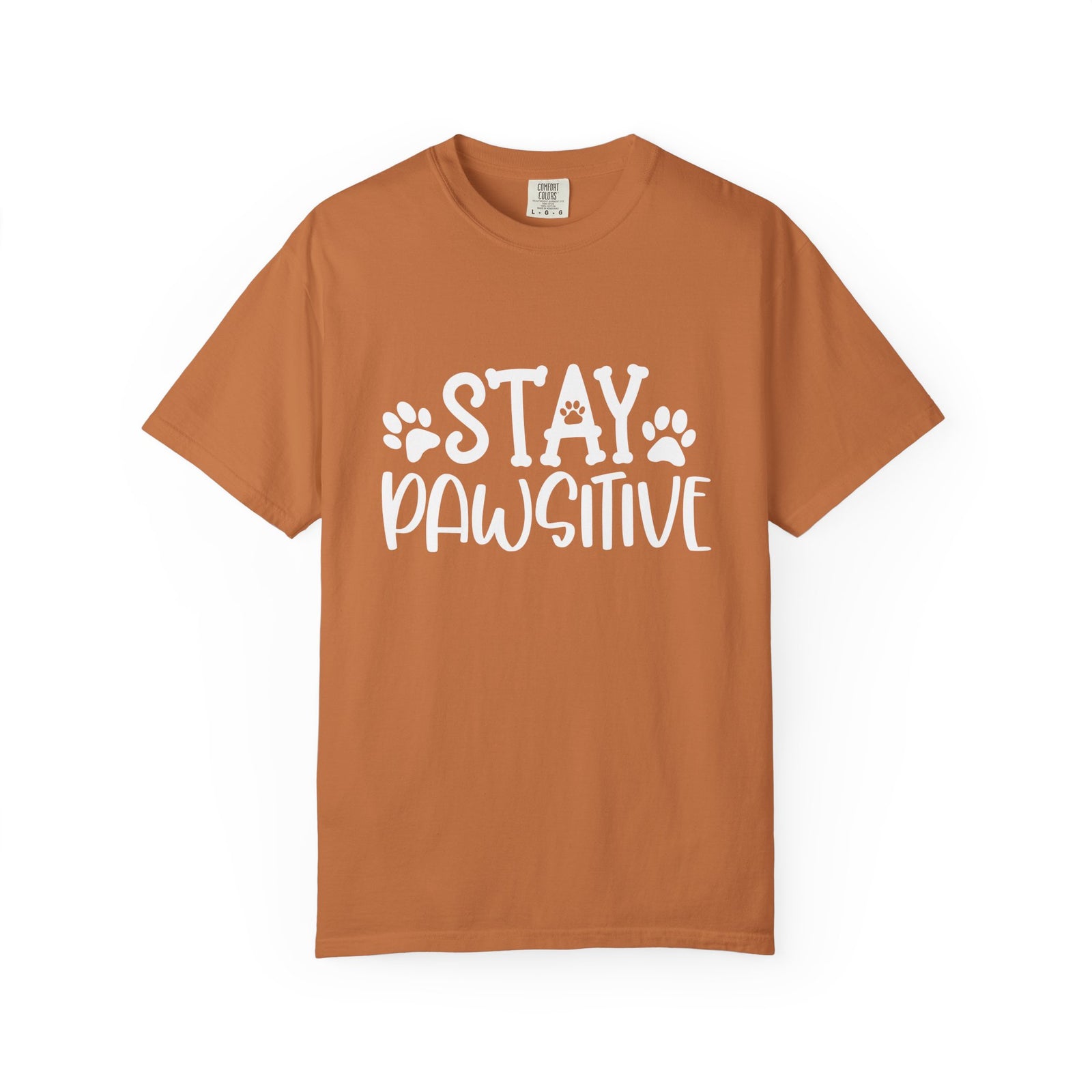 Stay Paw-sitive Paw Print T-Shirt Cute Dog Mom Graphic Tee
