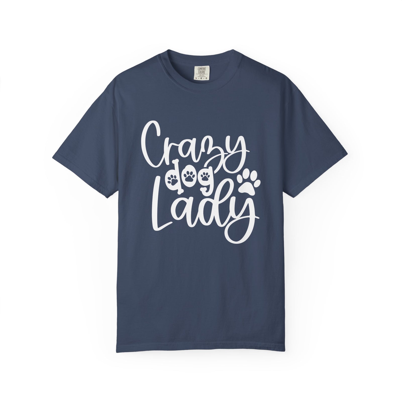 Crazy Dog Lady T-Shirt Paw Print Graphic Tee for Dog Moms