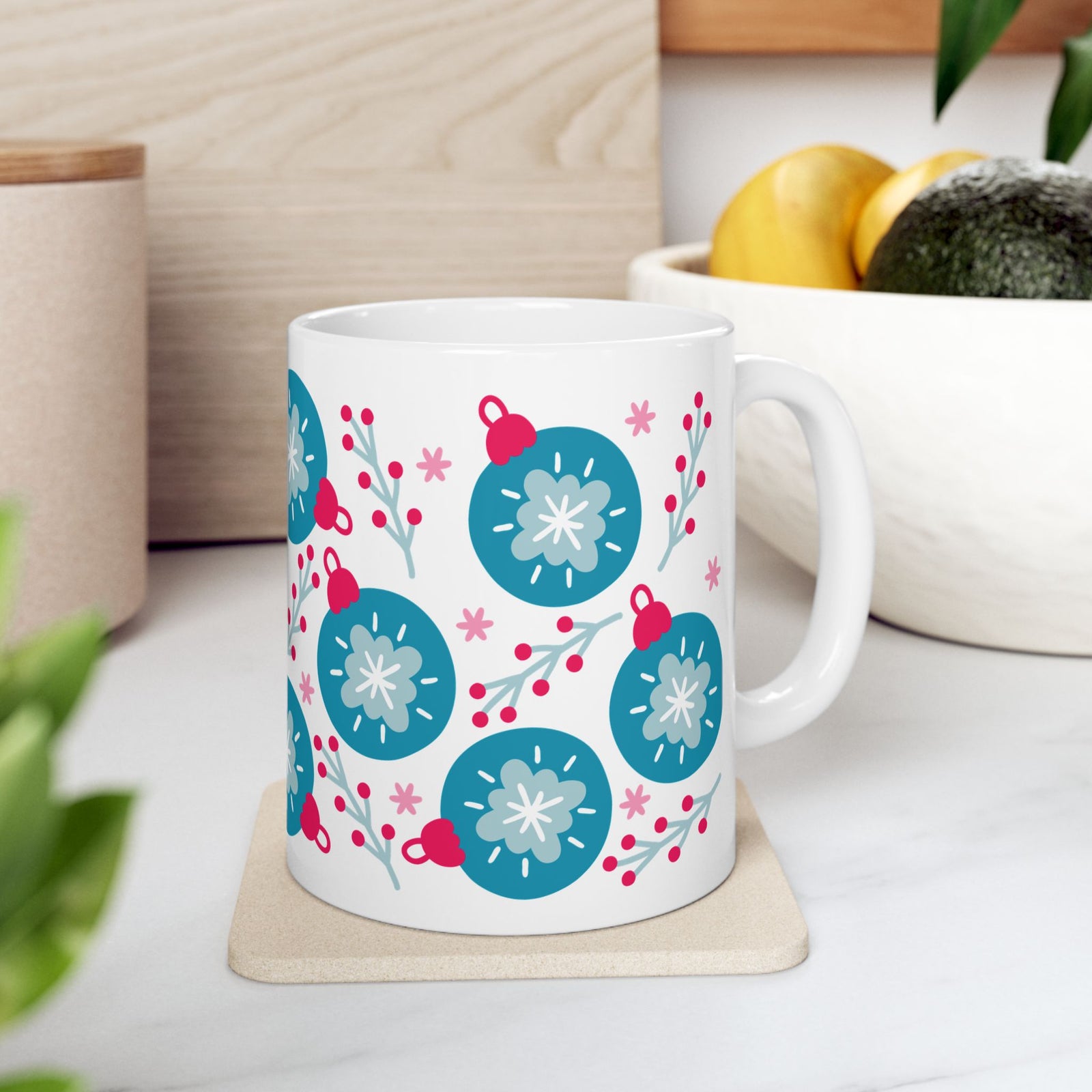 Opulent Ornaments Christmas Ceramic Mug Coffee Cup (11oz & 15oz)