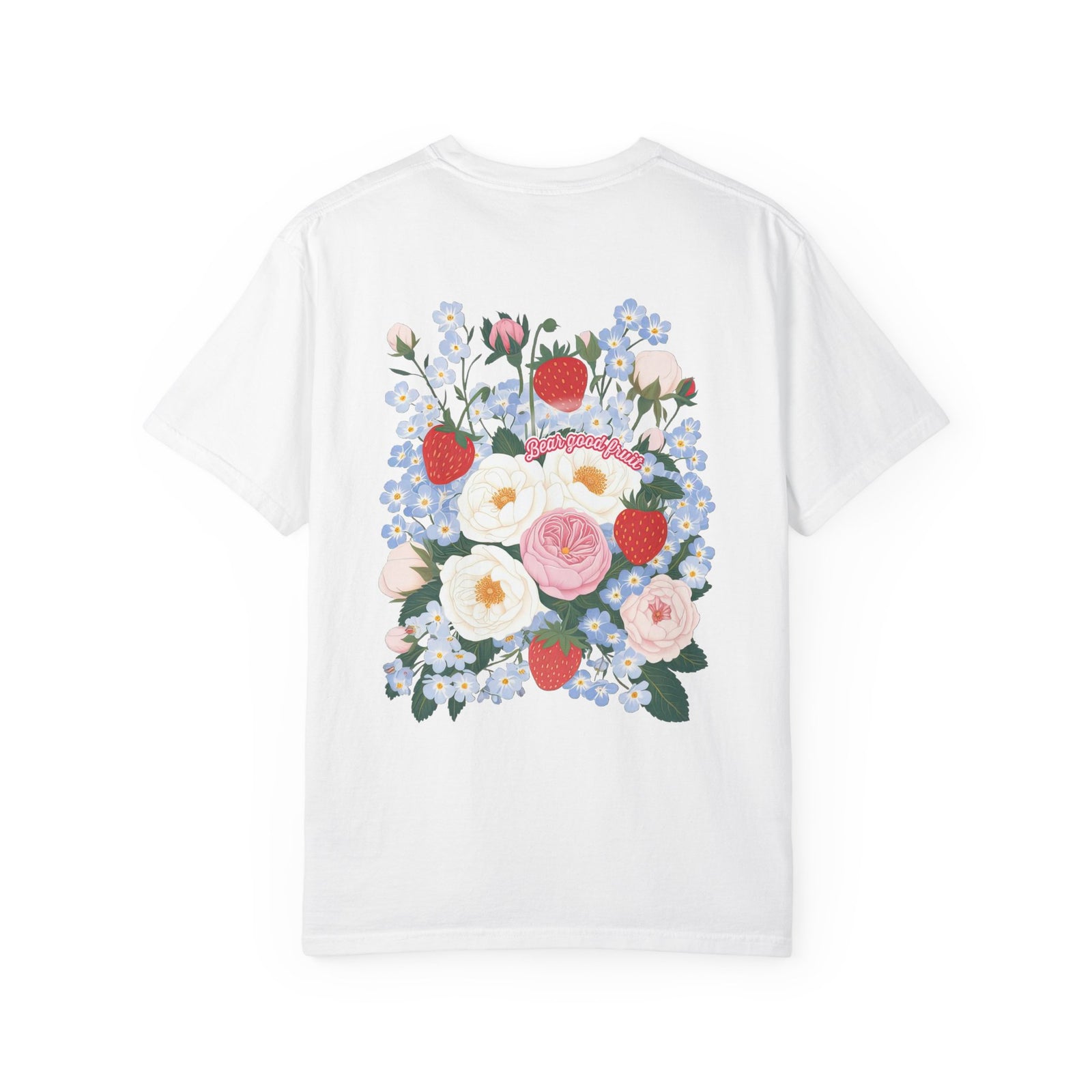 Bear Good Fruit John 15:5 Strawberry T-Shirt Christian Floral Bouquet Tee