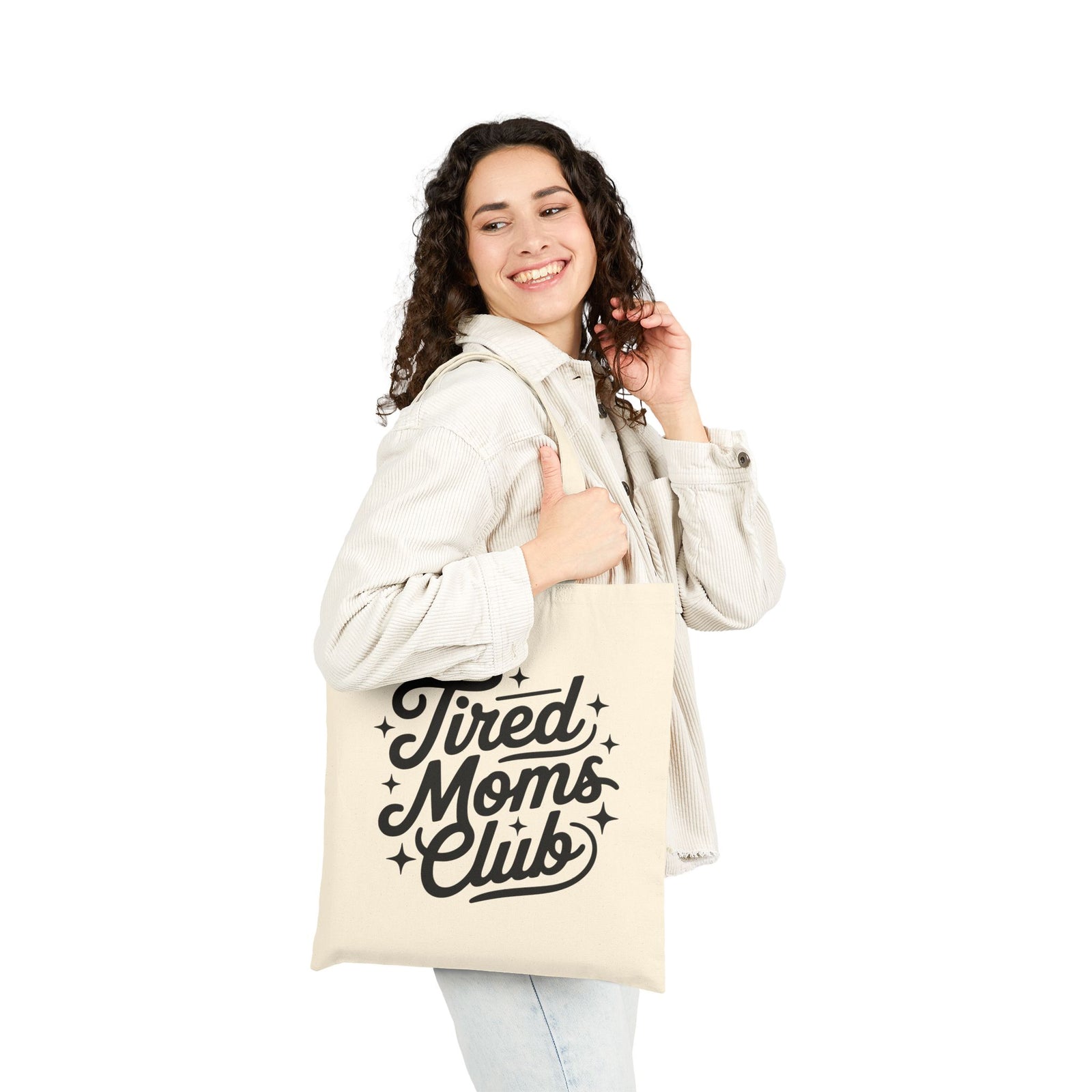 Tired Moms Club Cotton Canvas Grocery & Everyday Tote Bag
