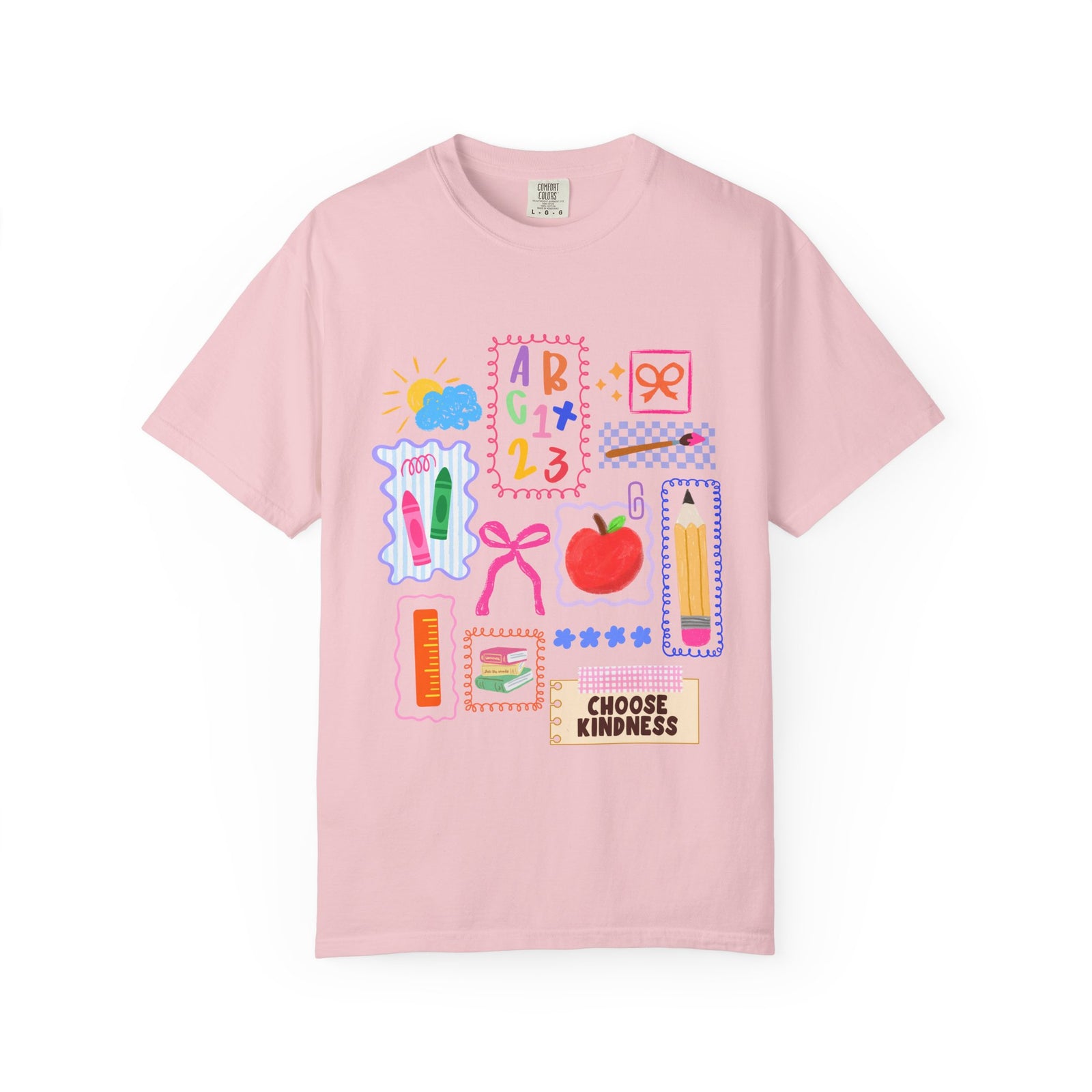 Choose Kindness Coquette Doodles Bow Graphic Teacher Tee Back to School T-Shirt