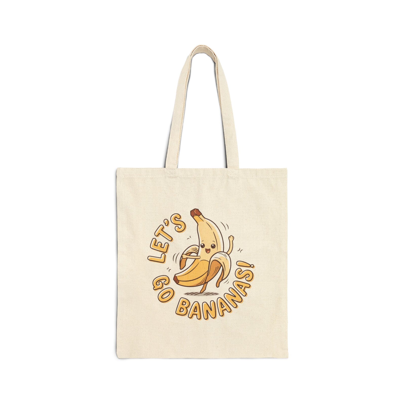 Let's Go Bananas! Cute Kawaii Cotton Canvas Tote Bag