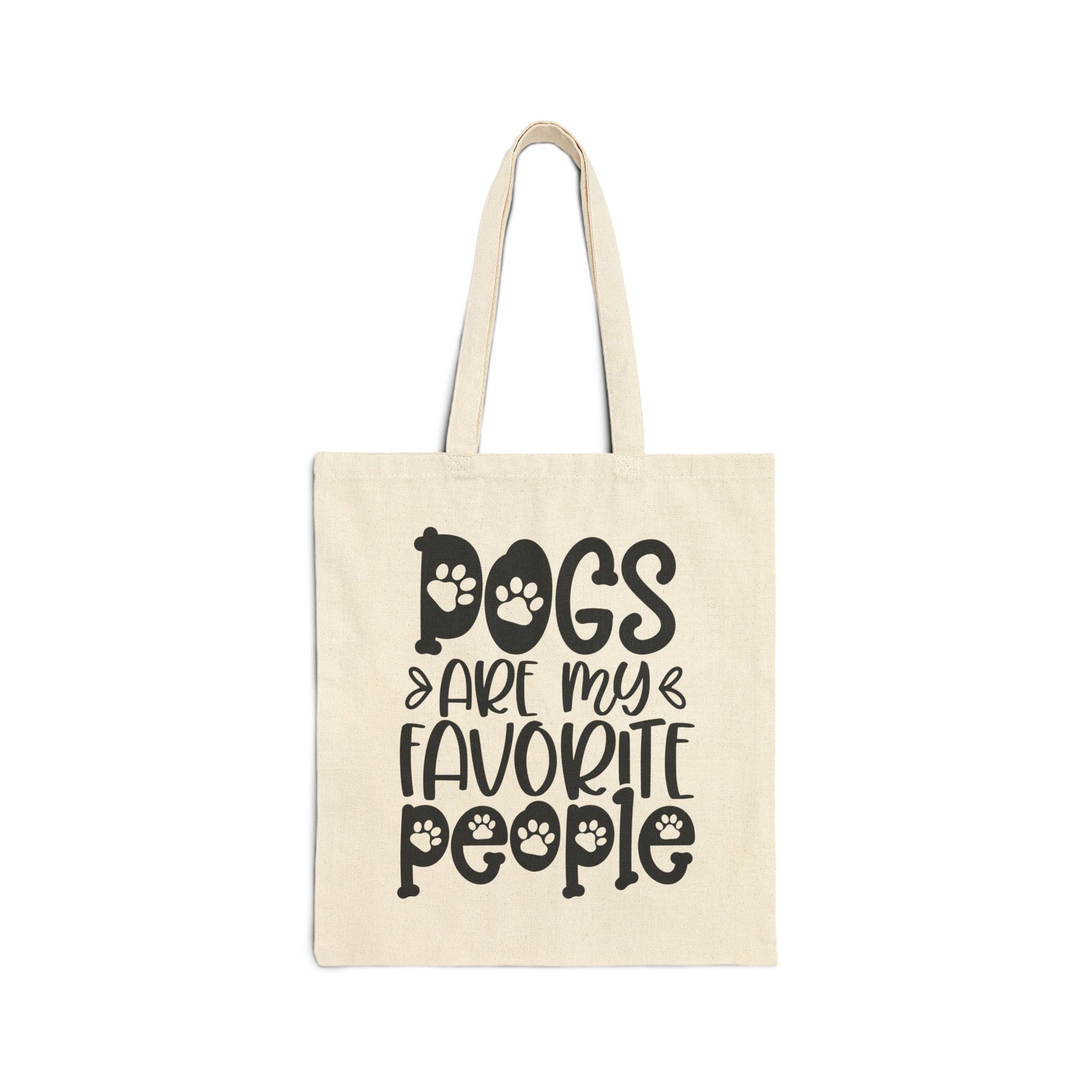Dogs Are My Favorite People Cotton Canvas Dog Lover Tote Bag