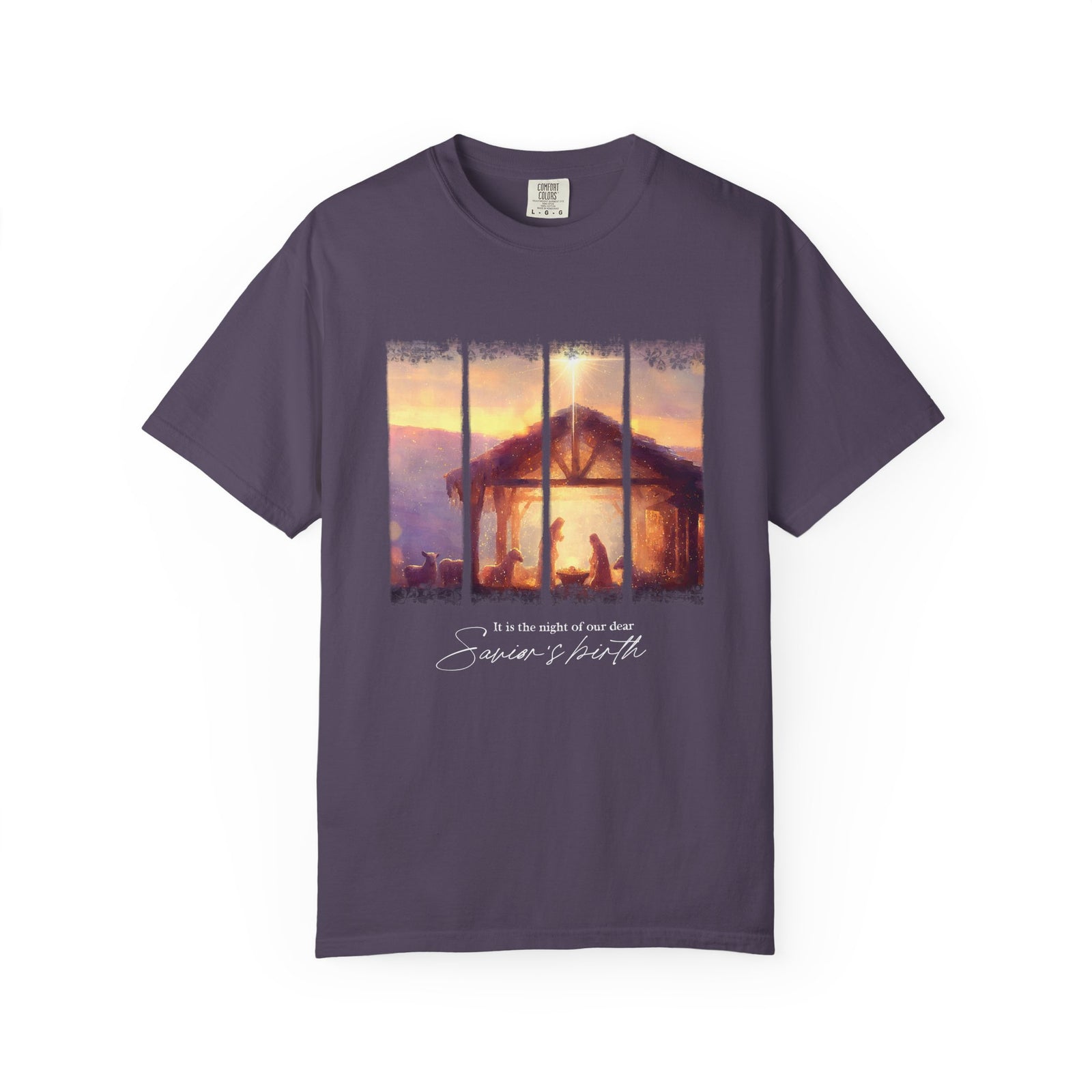 The Night of our Dear Savior's Birth Christmas T-Shirt Christian Graphic Tee