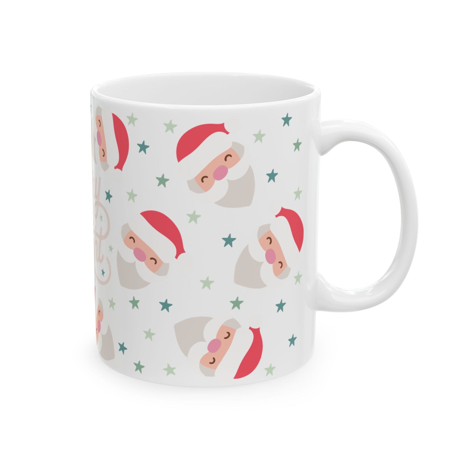 Merry & Bright Starry Santa Christmas Ceramic Mug Coffee Cup (11oz & 15oz)