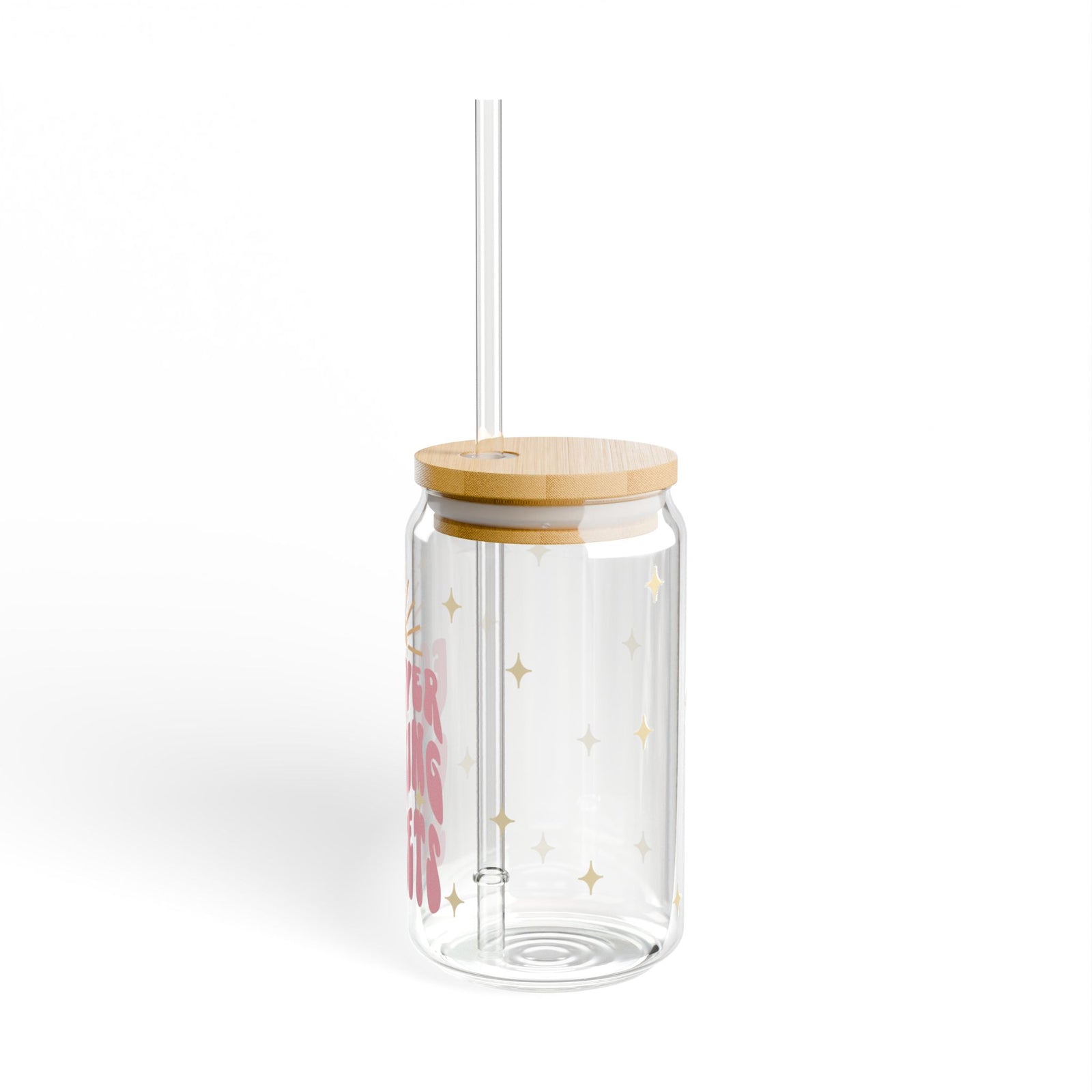 Forever Chasing Sunsets Tumbler Sipper Glass 16oz — Reusable Drink Jar with Lid & Straw