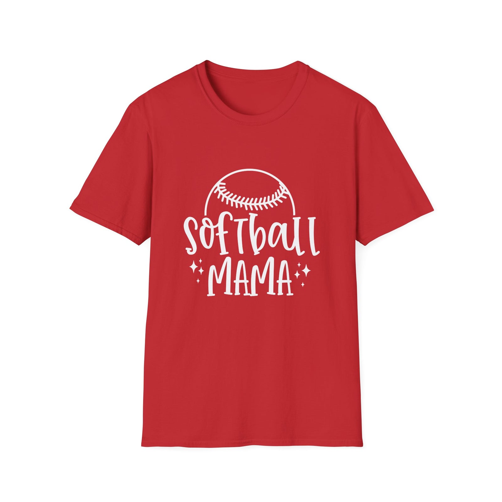 Softball Mama Graphic T-Shirt Cute Sports Mom Tee (12 Team Colors)