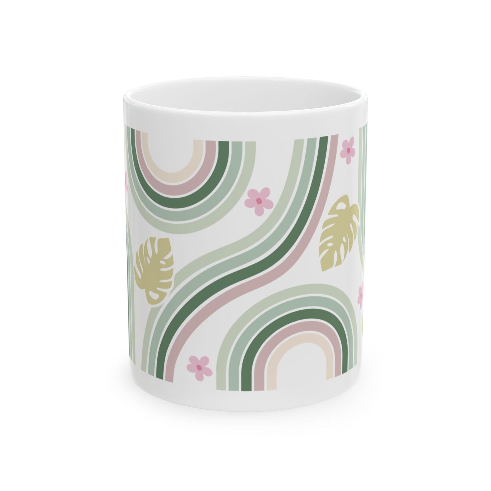 Retro In Bloom Cute Ceramic Mug Coffee Cup (11oz & 15oz)