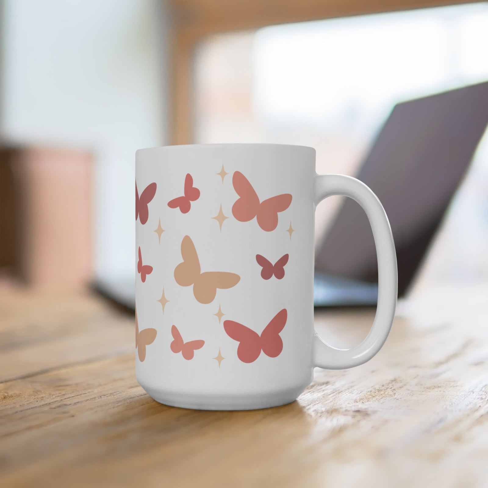Butterfly Season Cute Ceramic Mug Coffee Cup (11oz & 15oz)