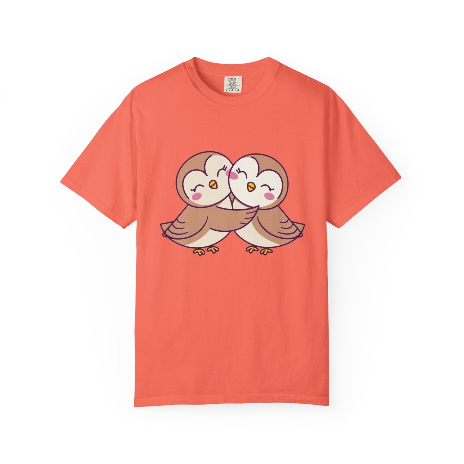 Cute Kissing Owls Graphic T-Shirt Unisex Short Sleeve Tee - Sydney So Sweet