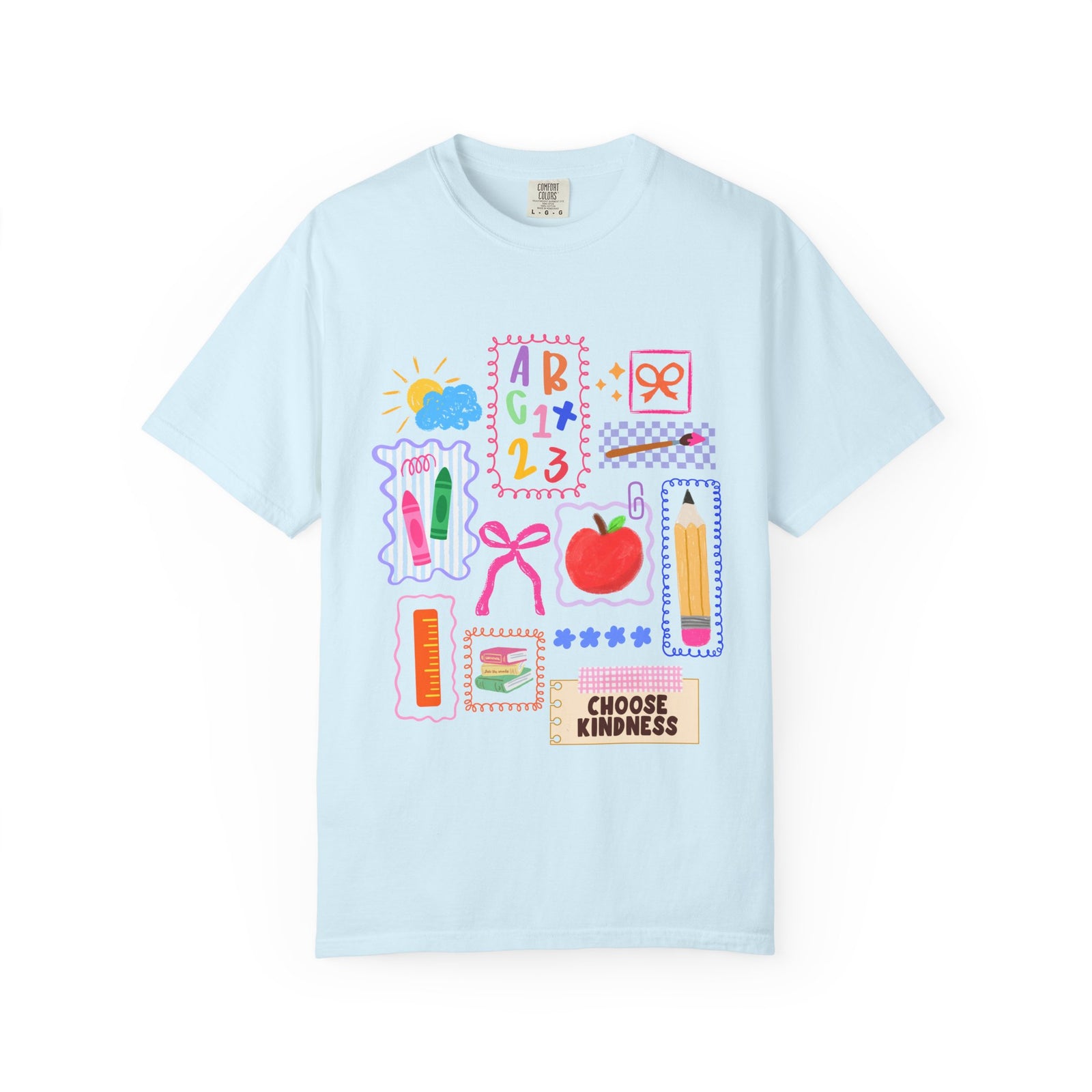 Choose Kindness Coquette Doodles Bow Graphic Teacher Tee Back to School T-Shirt