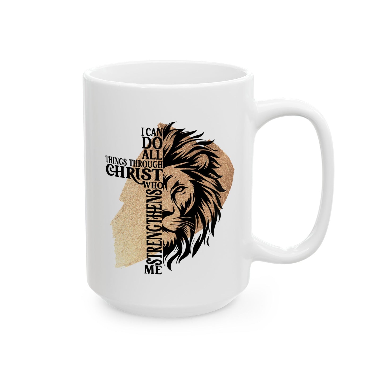All Things Through Christ Christian Ceramic Coffee Cup (11oz, 15oz) - Sydney So Sweet