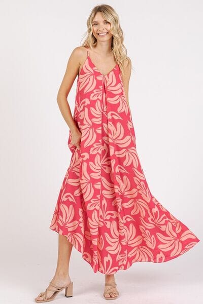 Mittoshop Printed V-Neck Maxi Cami Dress with Pockets - Sydney So Sweet