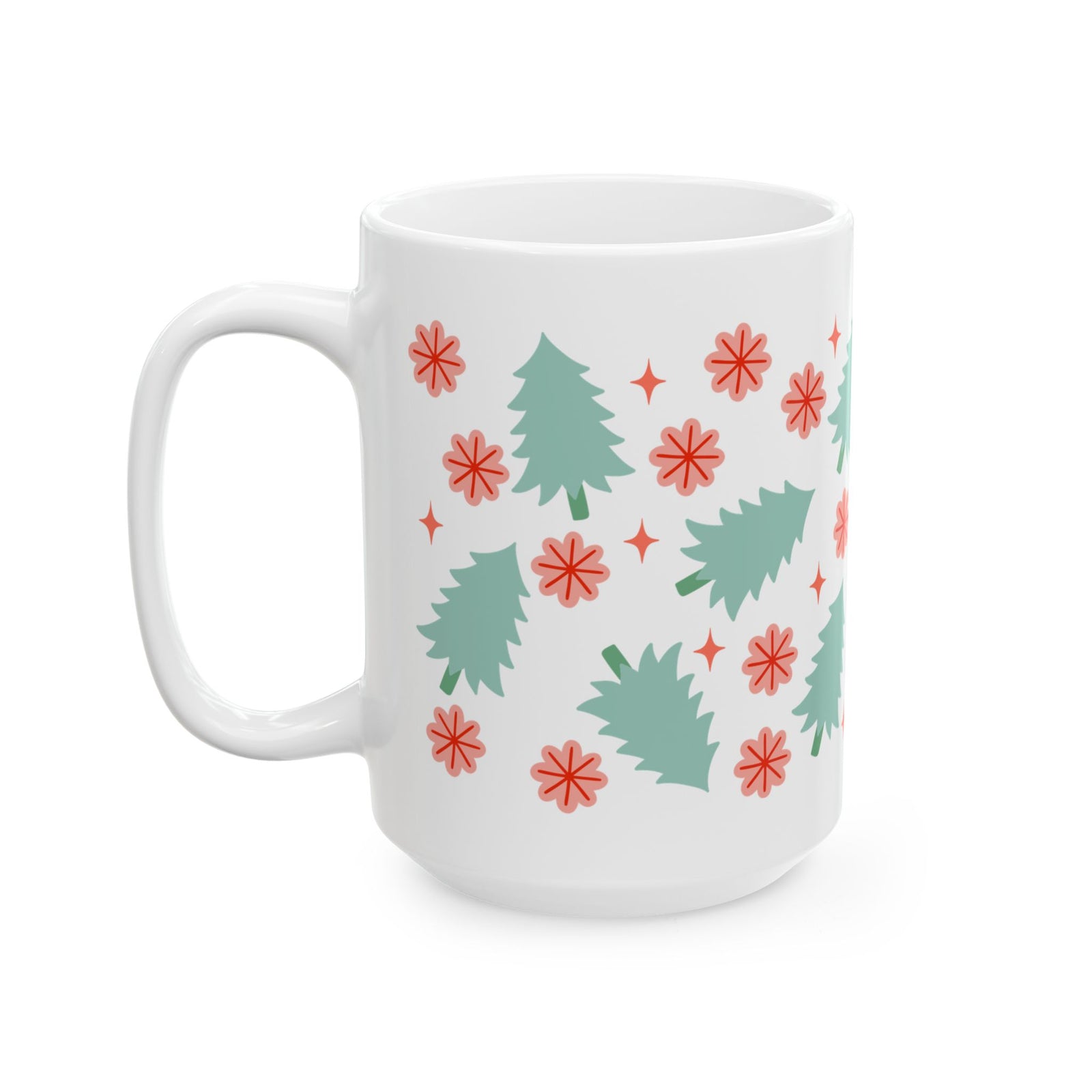 Holly Jolly Christmas Holiday Ceramic Mug Coffee Cup (11oz & 15oz)