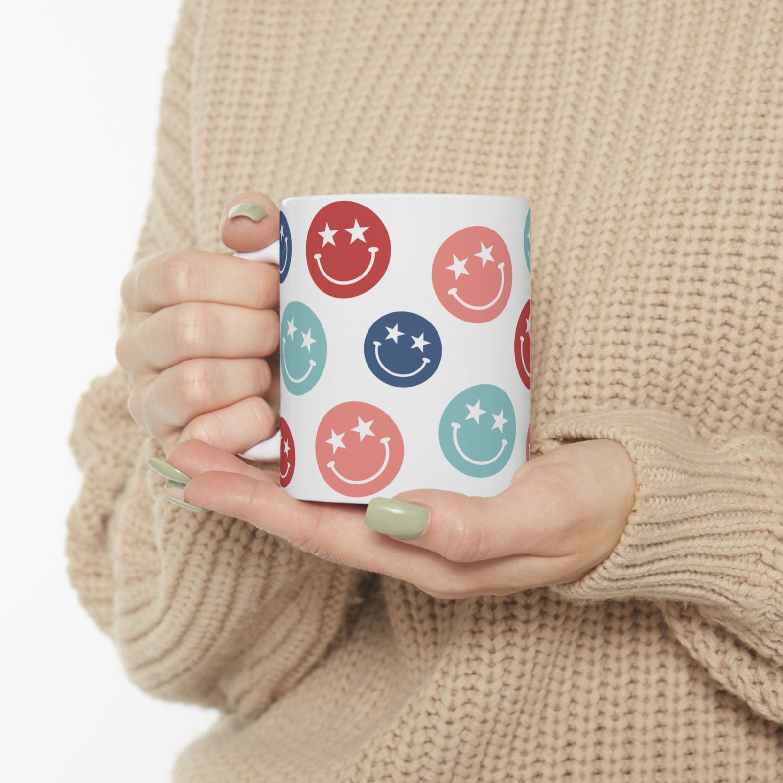 Star Smiley Cute Ceramic Mug Coffee Cup (11oz & 15oz)