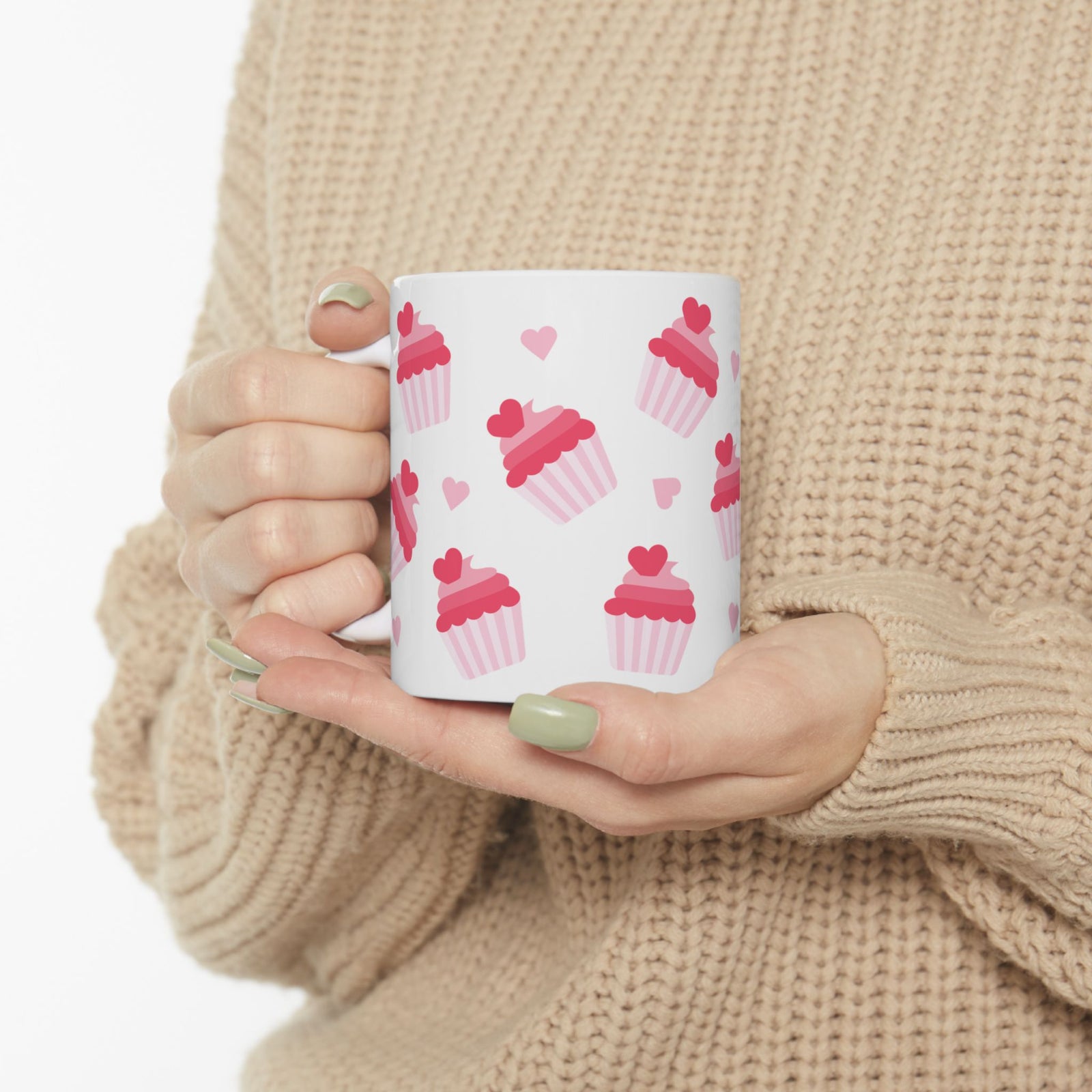 Cupcake Hearts Cute Ceramic Mug Coffee Cup (11oz & 15oz)