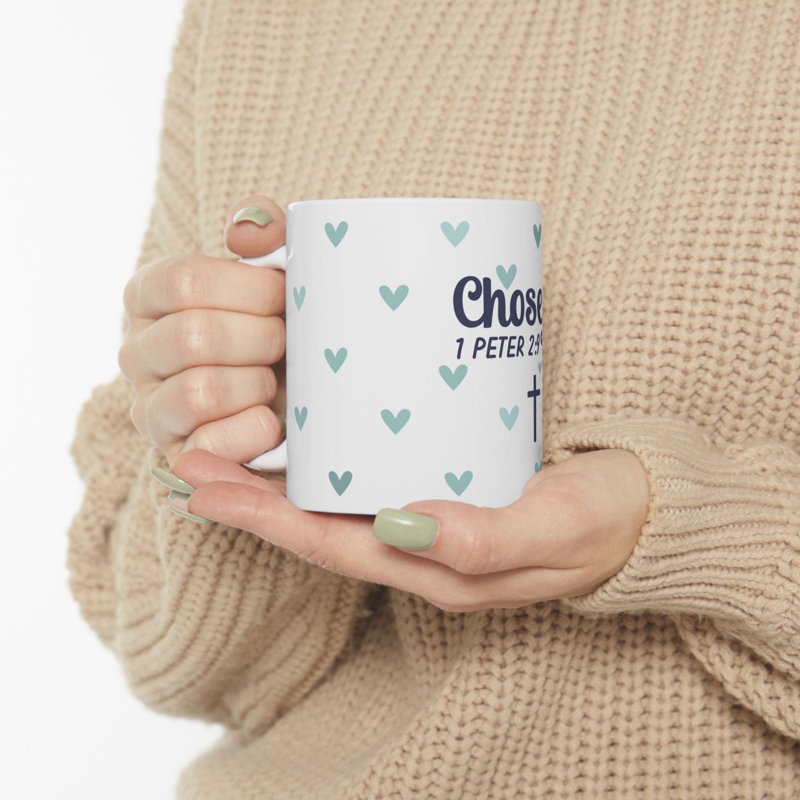 Chosen 1 Peter 2:9 Christian Coffee Mug — Faith Scripture Ceramic Mug (11oz, 15oz) - Sydney So Sweet