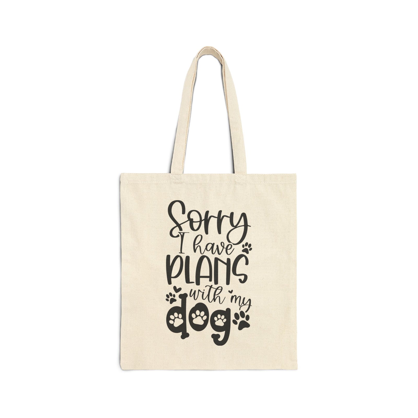 Sorry I Have Plans With My Dog Cotton Canvas Grocery Tote Bag