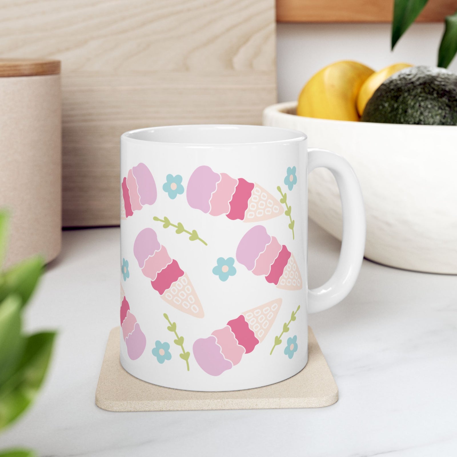 Ice Cream Cones Cute Ceramic Mug Coffee Cup (11oz & 15oz)