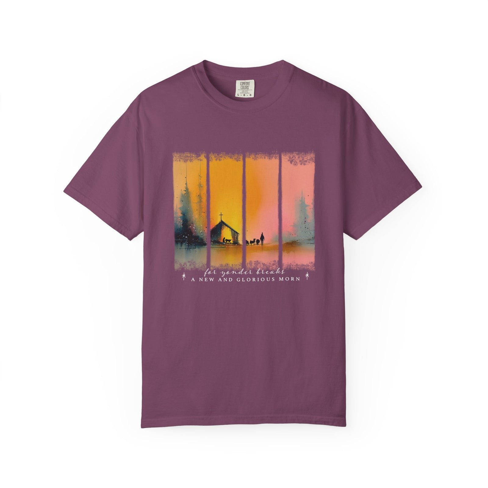 For Yonder Breaks a New & Glorious Morn Christmas T-Shirt Christian Graphic Tee