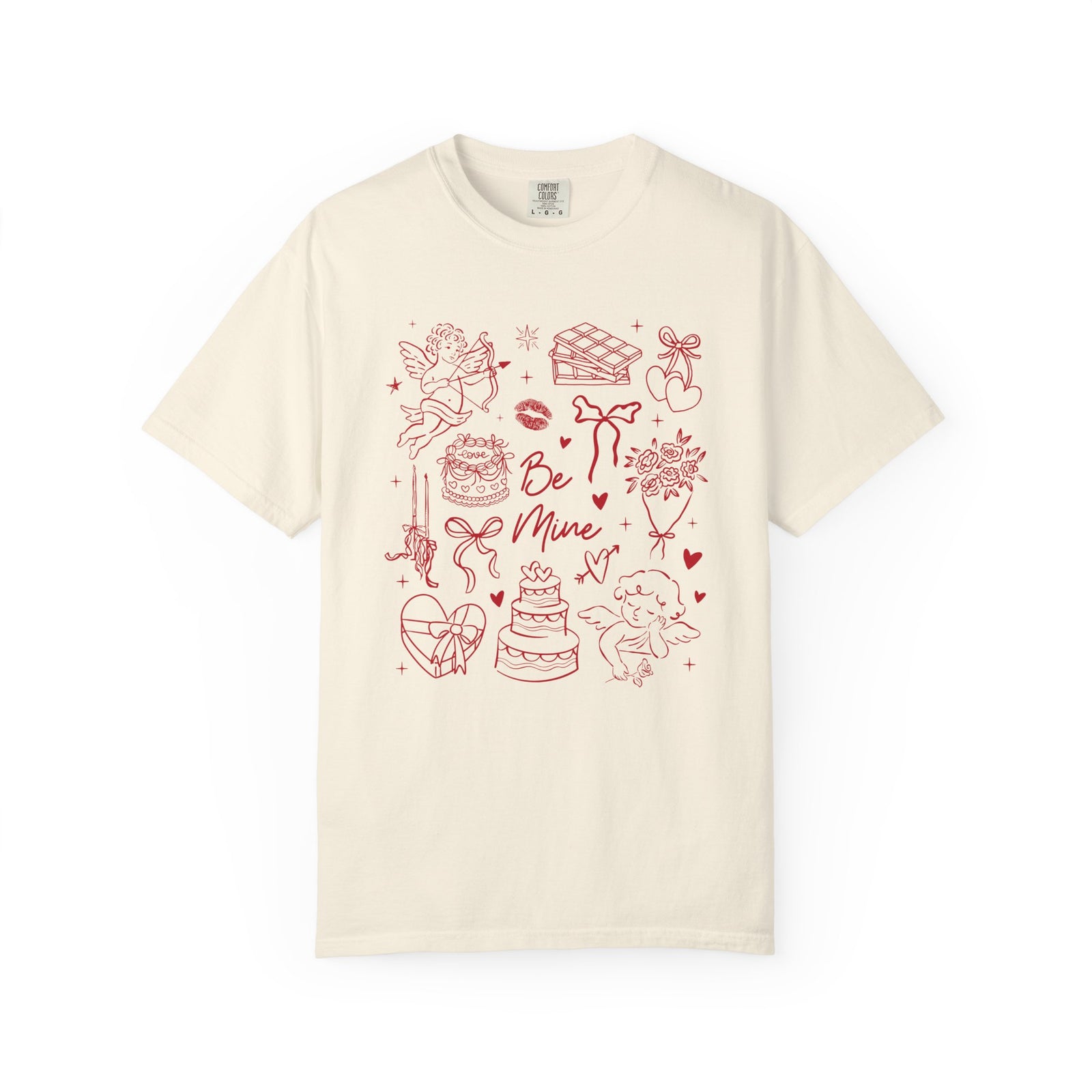 Be Mine Valentine's Day Doodles Cute Graphic Unisex Short Sleeve Tee
