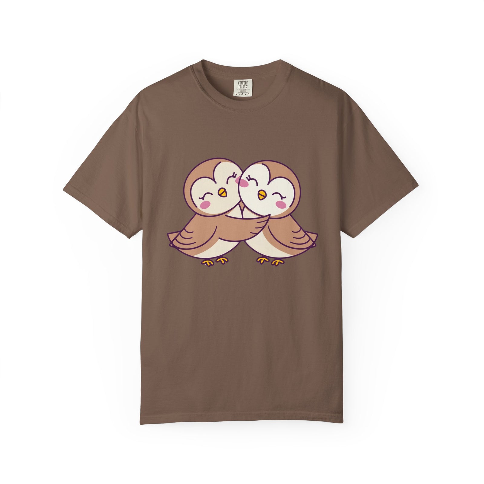 Cute Kissing Owls Graphic T-Shirt Unisex Short Sleeve Tee - Sydney So Sweet