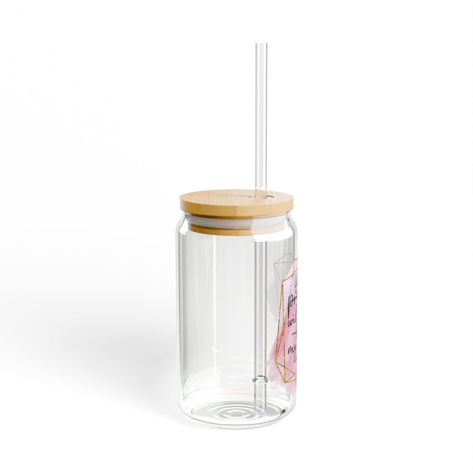 Your Praise Will Ever Be on My Lips' Psalm 34:1 Christian Tumbler Sipper Glass 16oz — Reusable Drink Jar with Lid & Straw - Sydney So Sweet