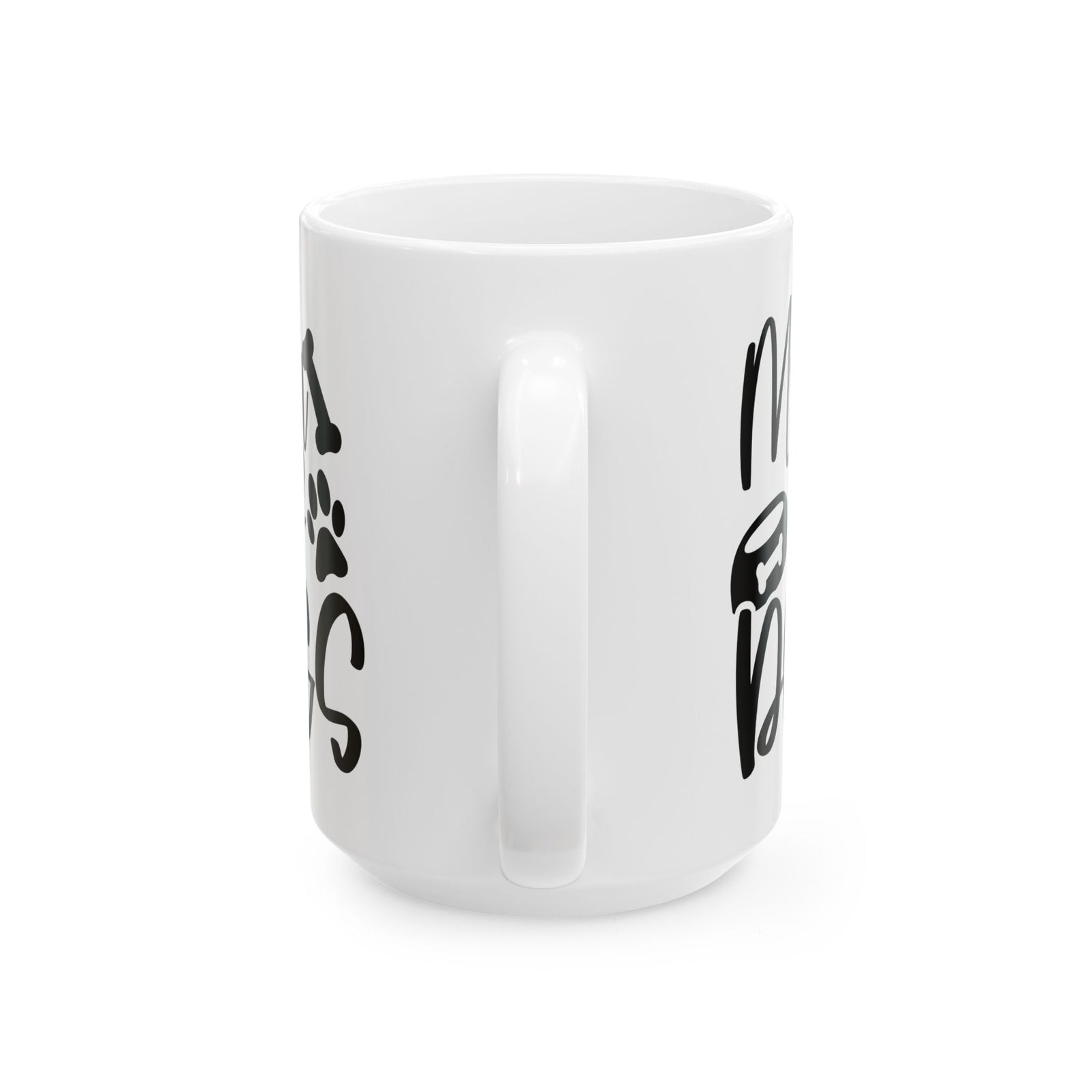 Mom of Dogs Bone & Paw Print Cute Ceramic Mug Coffee Cup (11oz & 15oz)