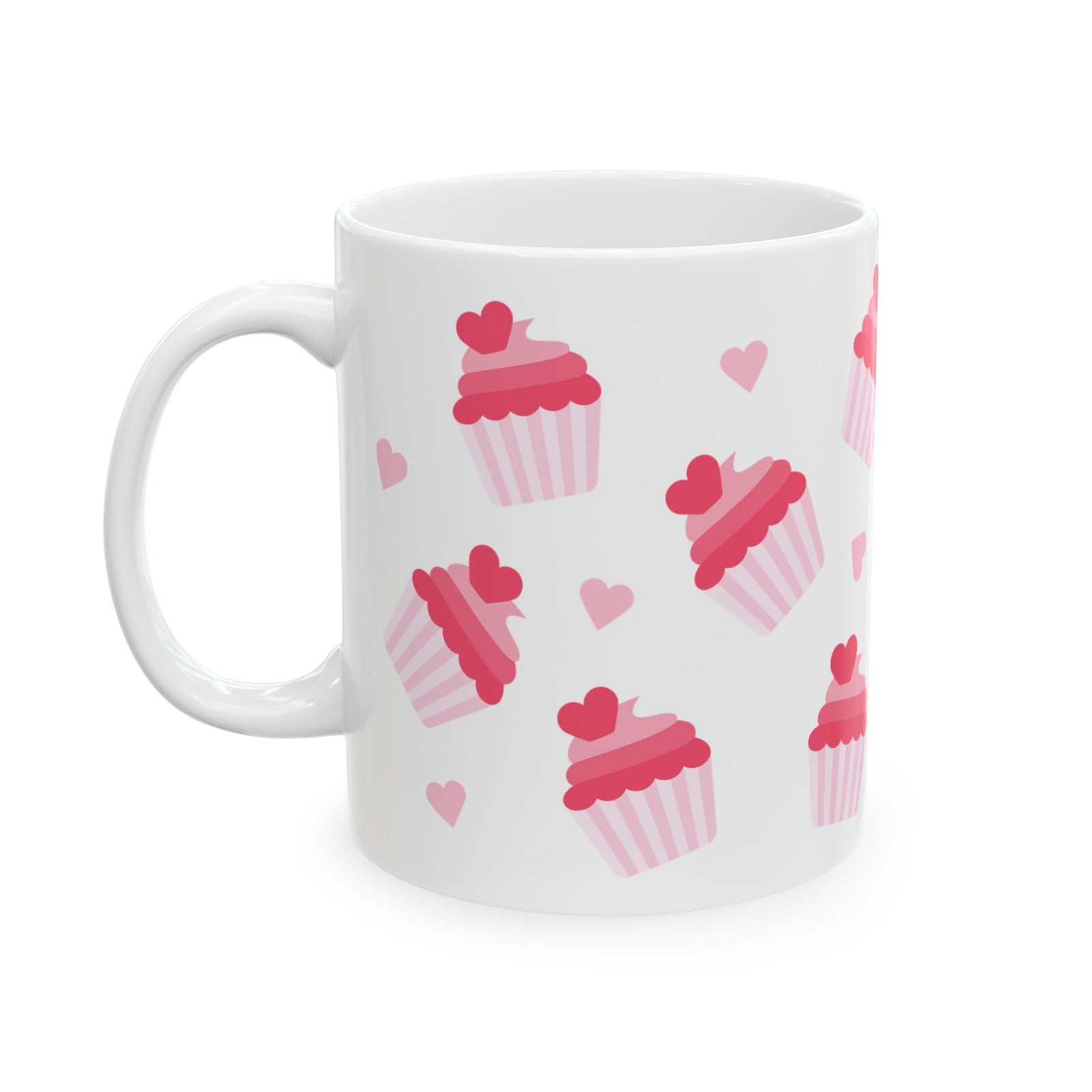 Cupcake Hearts Cute Ceramic Mug Coffee Cup (11oz & 15oz)