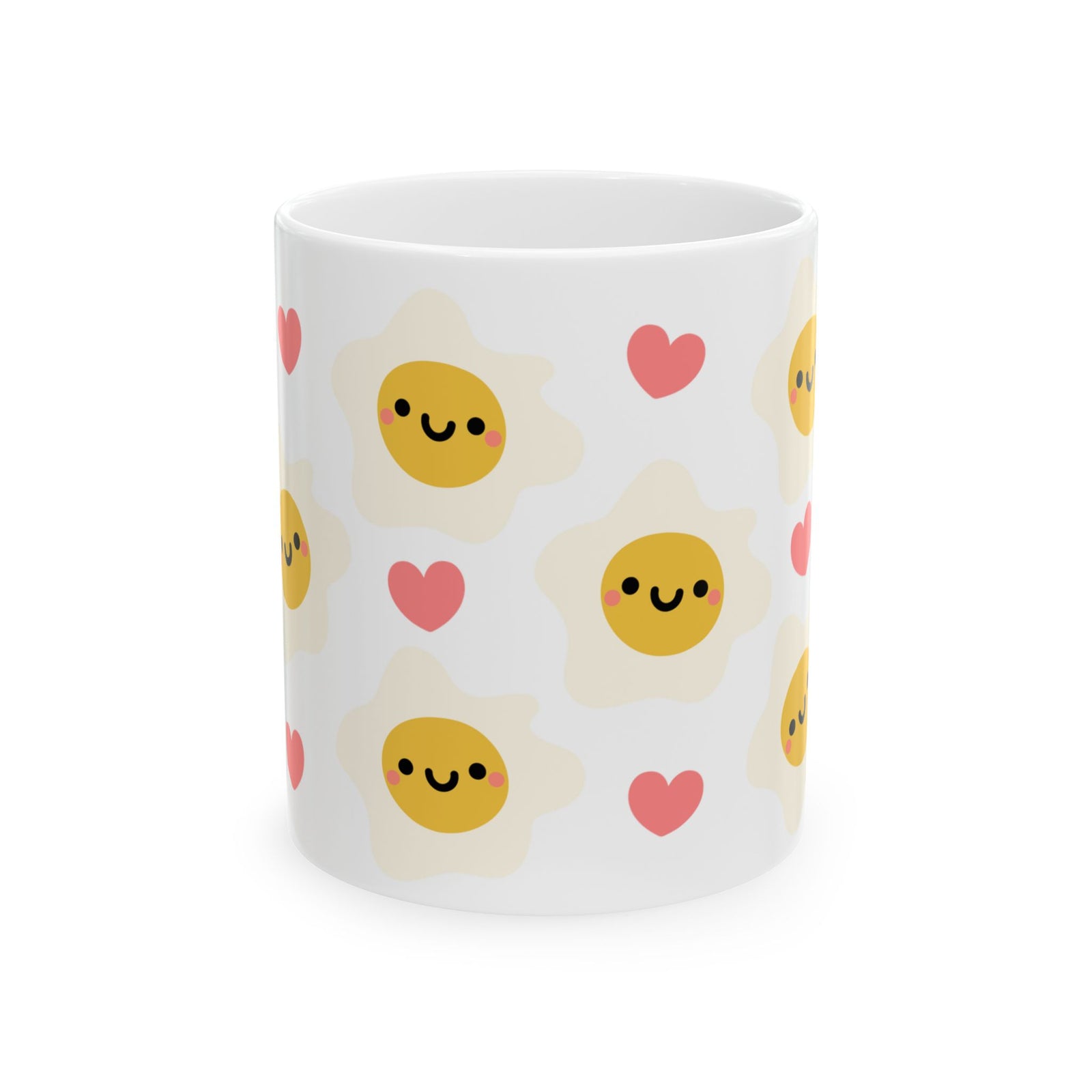 Kawaii Eggs Sunny Side Up Cute Ceramic Mug Coffee Cup (11oz & 15oz)