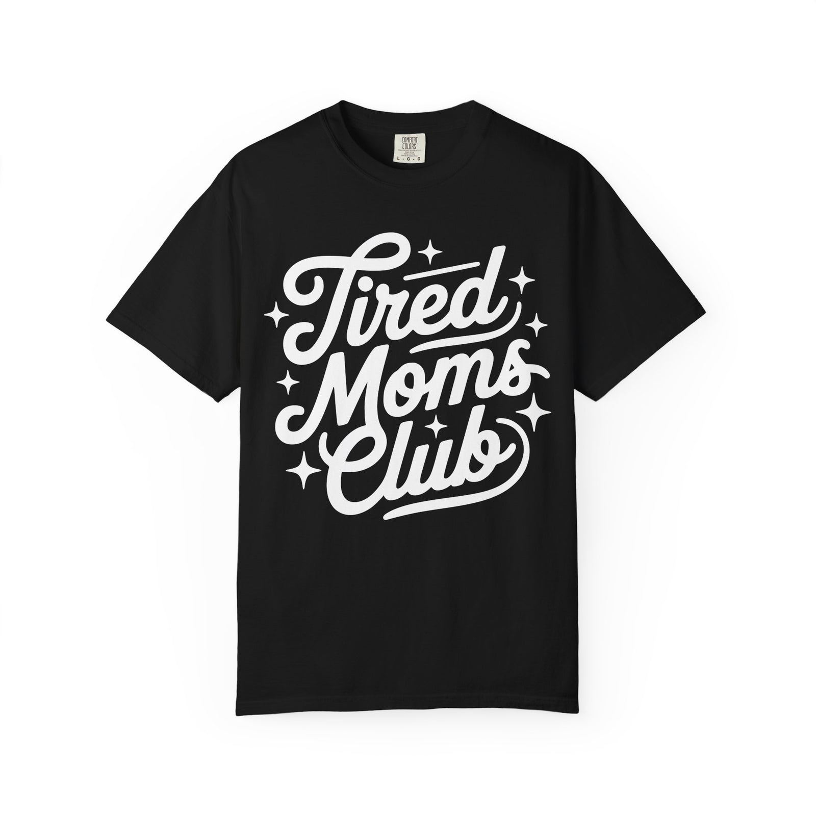 Tired Moms Club Mom T-Shirt Cute Script Graphic Tee