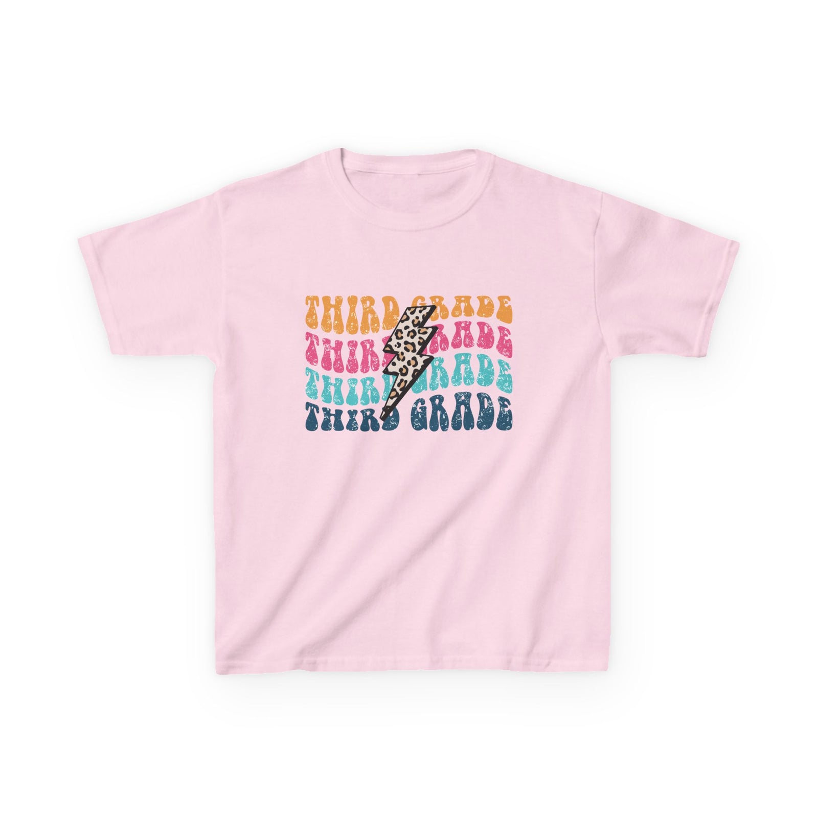 Third Grade Leopard Lightning Graphic Tee Back-to-School 3rd Grade Kids T-Shirt