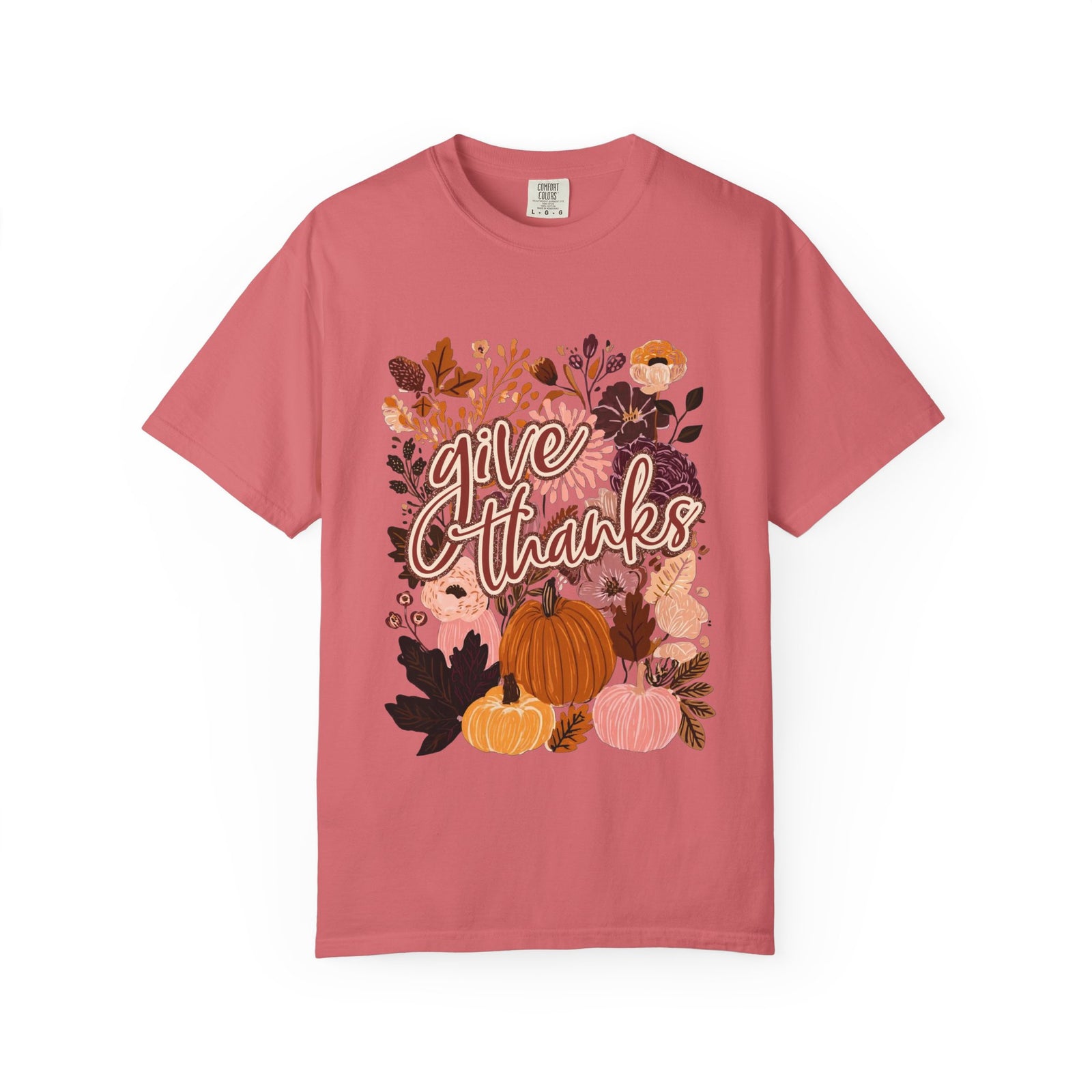 Give Thanks T-Shirt Fall Pumpkin Thanksgiving Graphic Tee