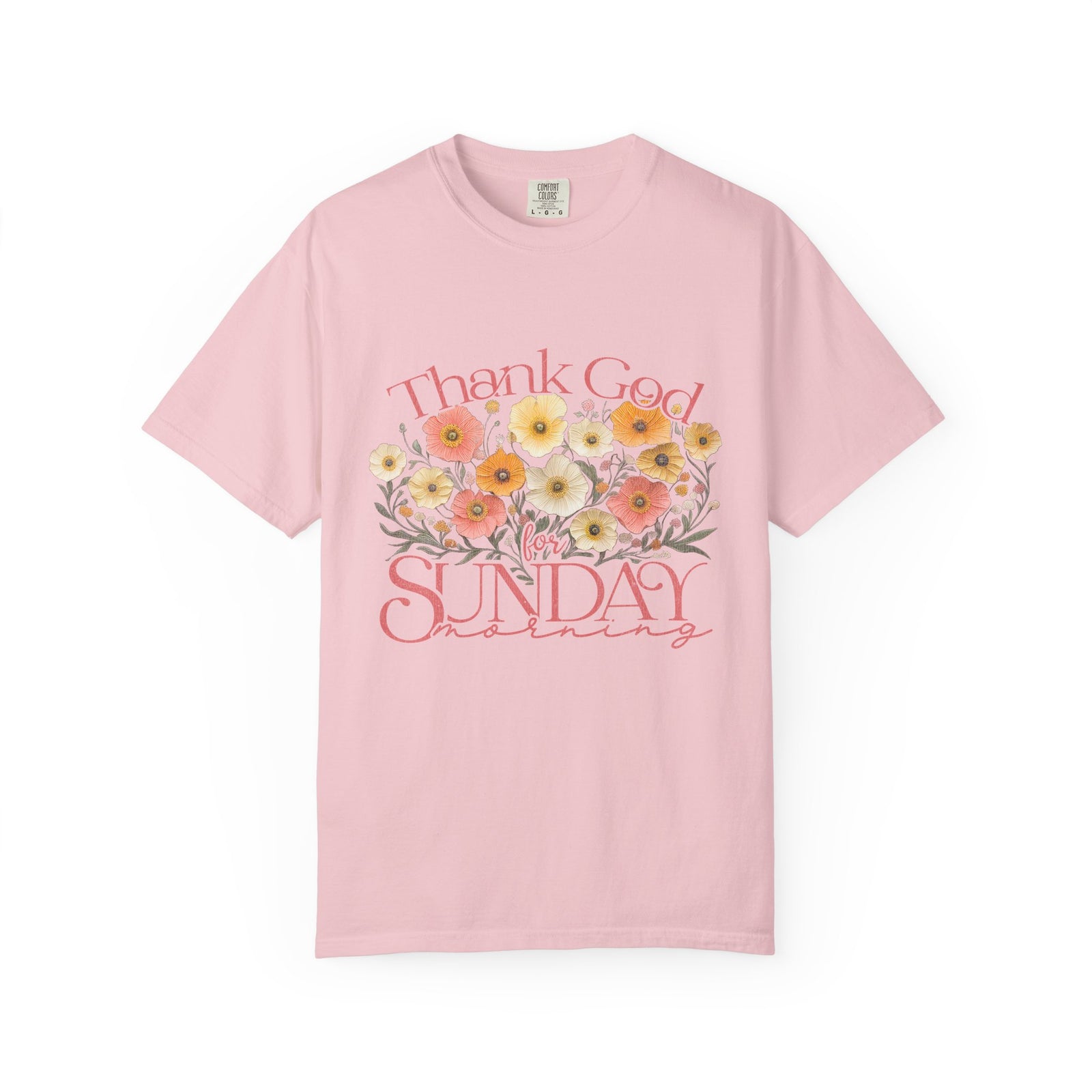 Thank God for Sunday Morning Christian Church Floral T‑Shirt Unisex Distressed Tee