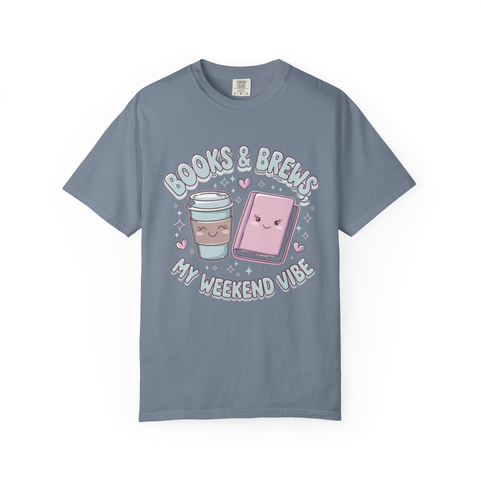 Books & Brews Weekend Vibe Graphic T-Shirt Unisex Book Lover Short Sleeve Tee