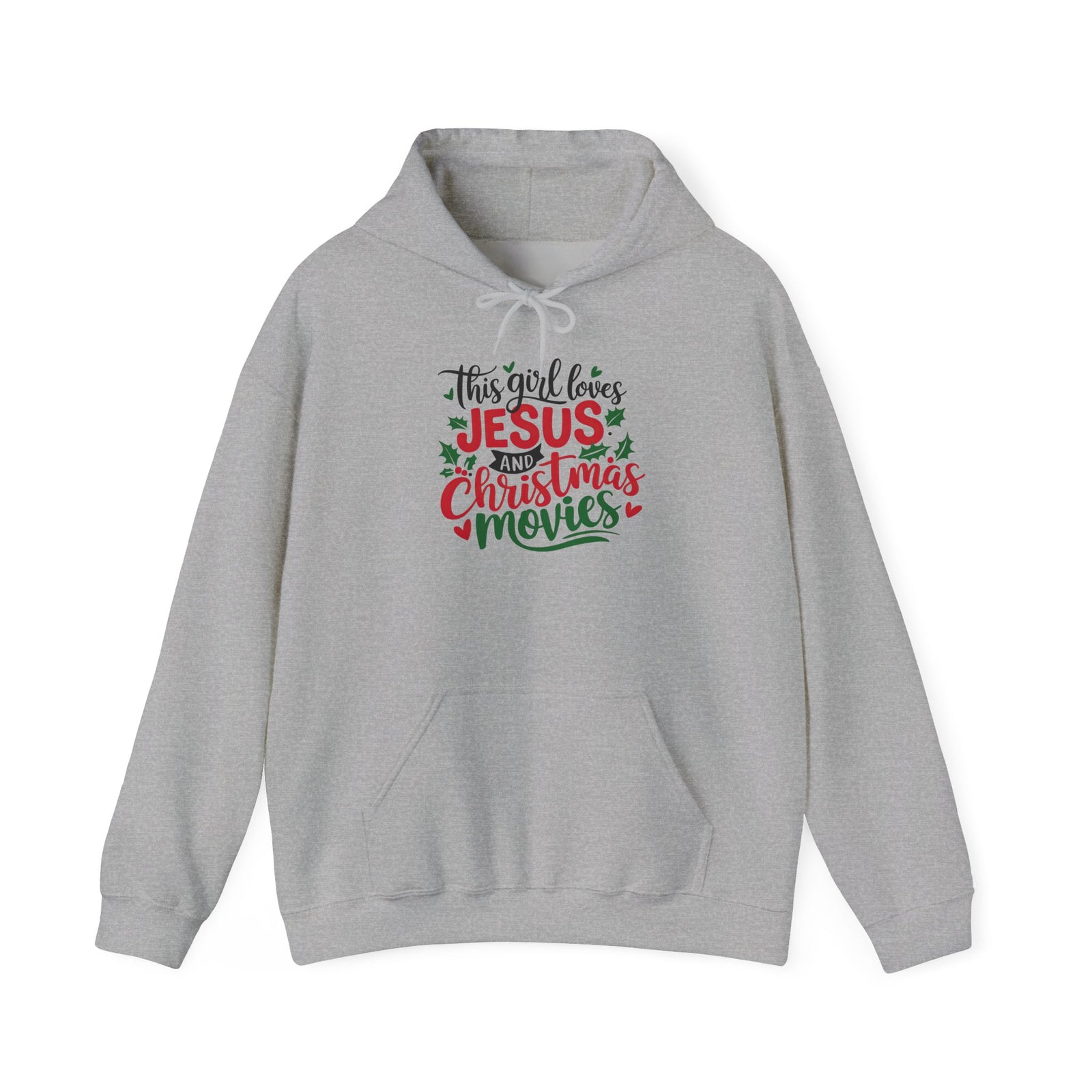 This Girls Loves Jesus & Christmas Movies Hoodie Christian Hooded Sweatshirt