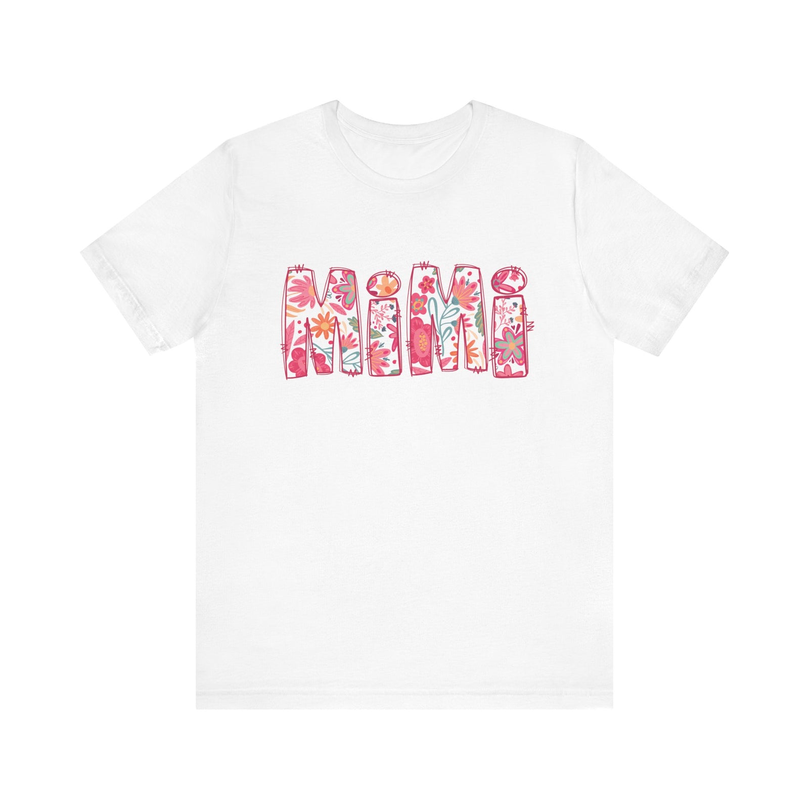 Mimi Boho Pink Floral Graphic T‑Shirt Flower Pattern Grandmother Tee
