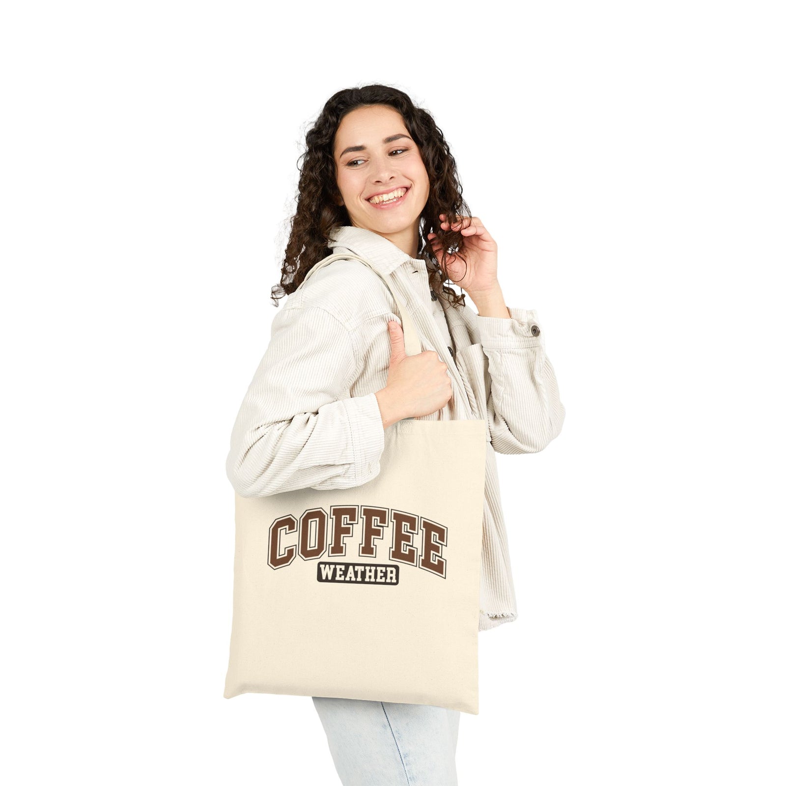Coffee Weather Cotton Canvas Tote Bag