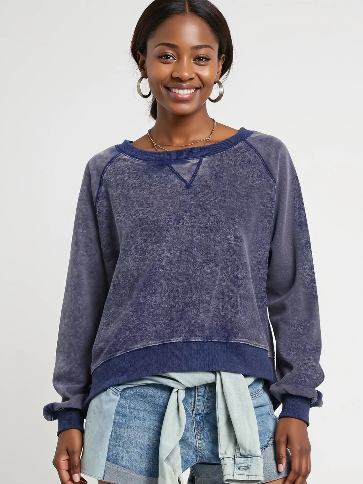 Umgee Mineral Wash French Terry Sweatshirt - Sydney So Sweet