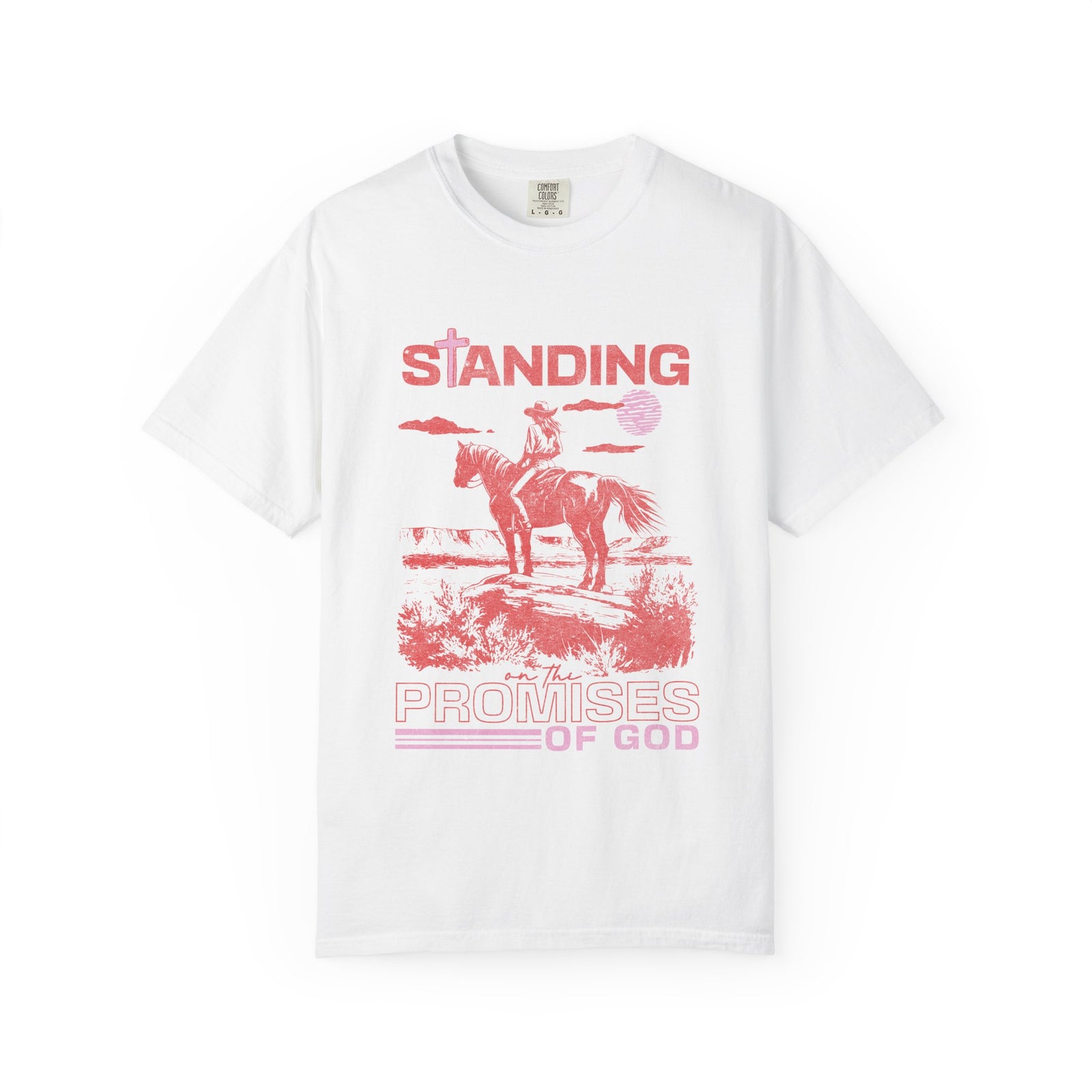 Standing on the Promises of God T-Shirt Vintage Cowgirl Faith Distressed Tee