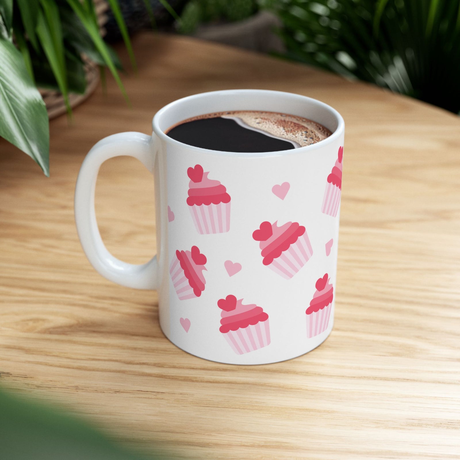 Cupcake Hearts Cute Ceramic Mug Coffee Cup (11oz & 15oz)