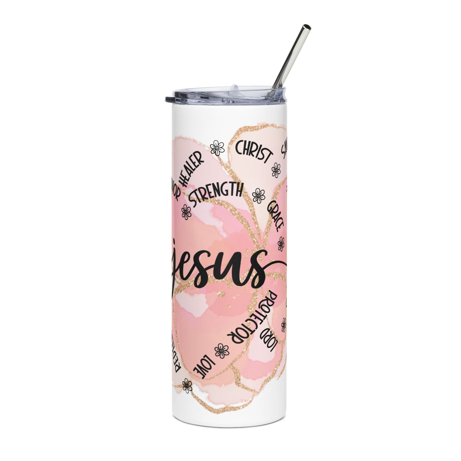 Jesus Strength & Grace 20oz Stainless Tumbler Insulated Christian Travel Cup - Sydney So Sweet