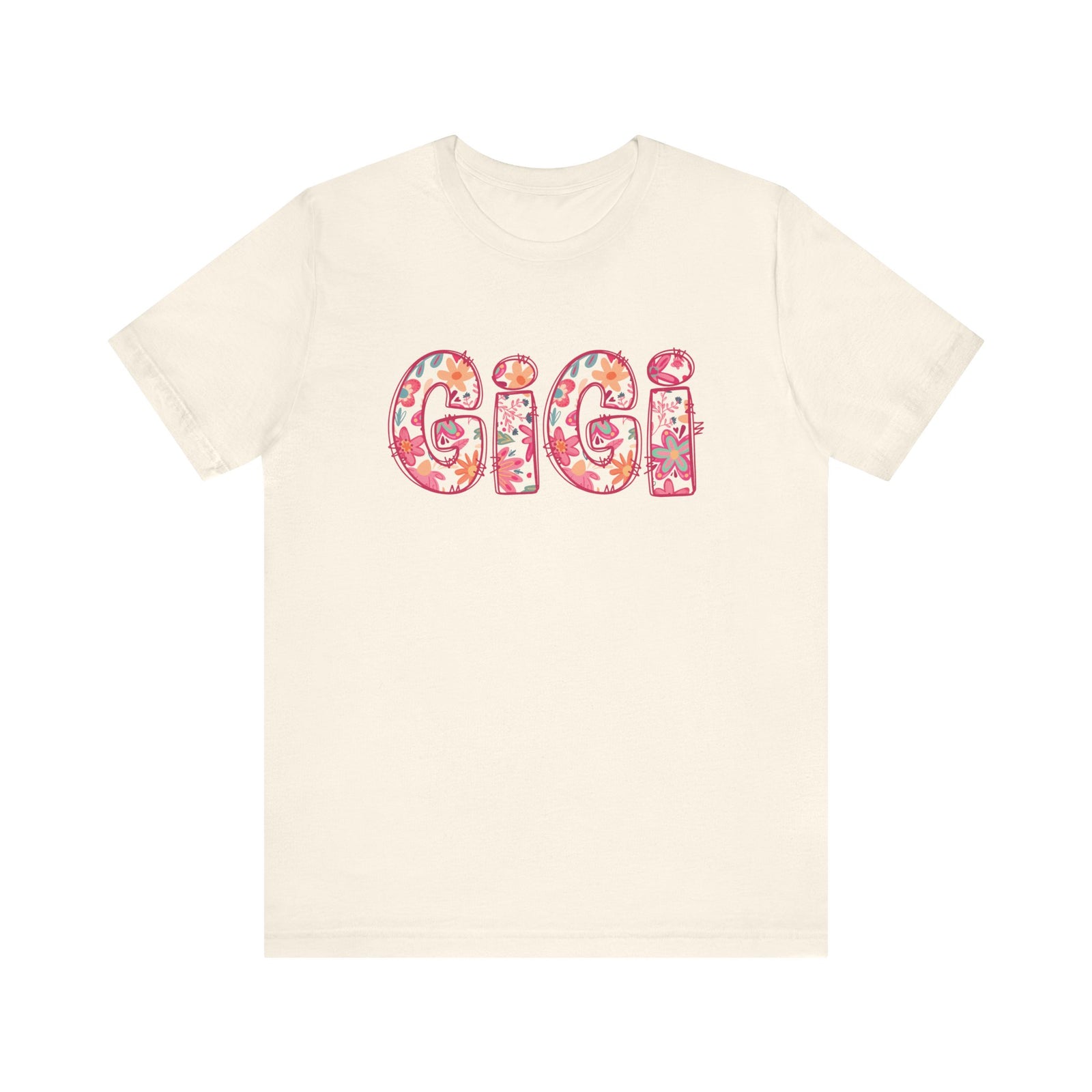 Gigi Boho Pink Floral Graphic T‑Shirt Flower Pattern Grandmother Tee