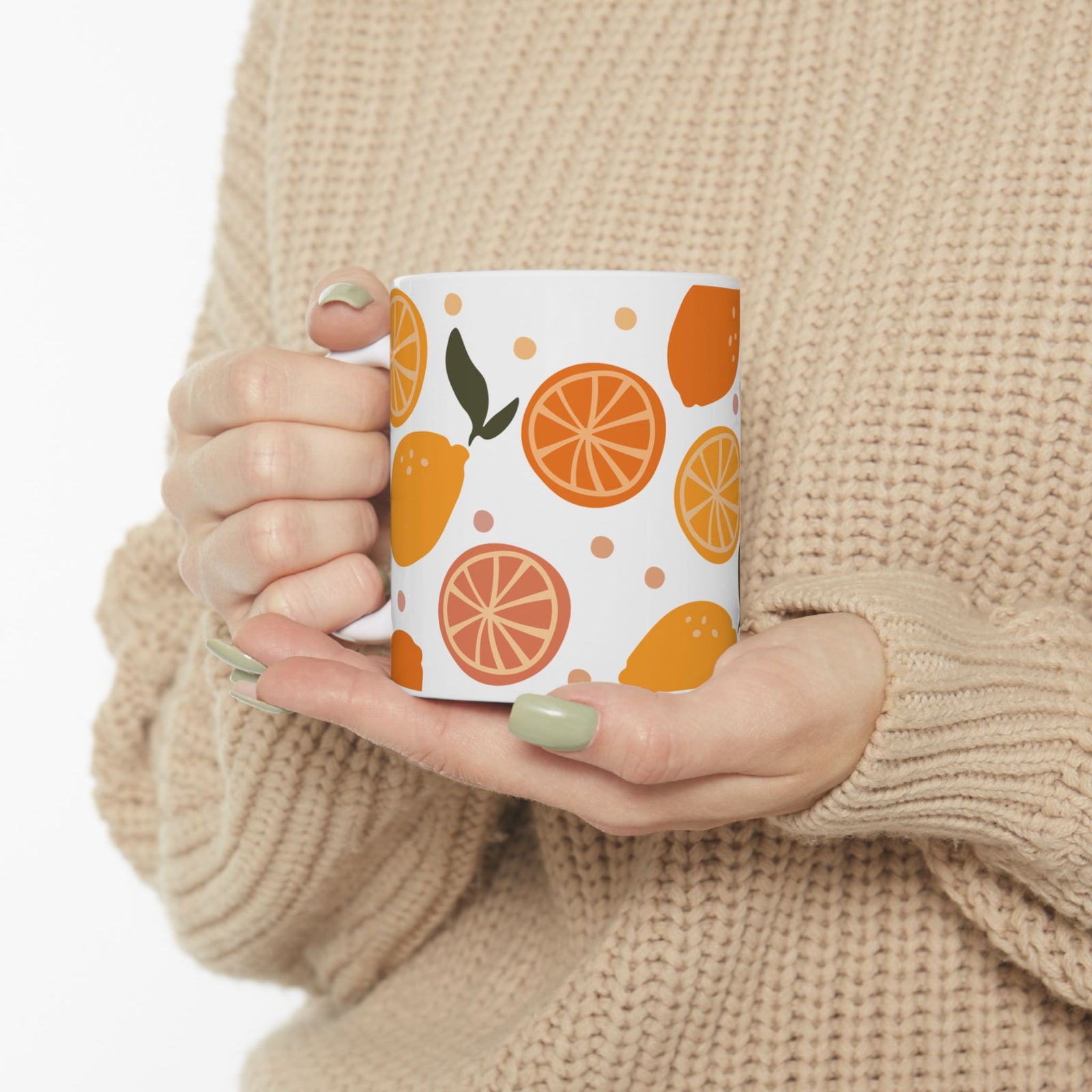 Citrus Orange & Lemon Fruits Ceramic Mug Coffee Cup (11oz & 15oz)