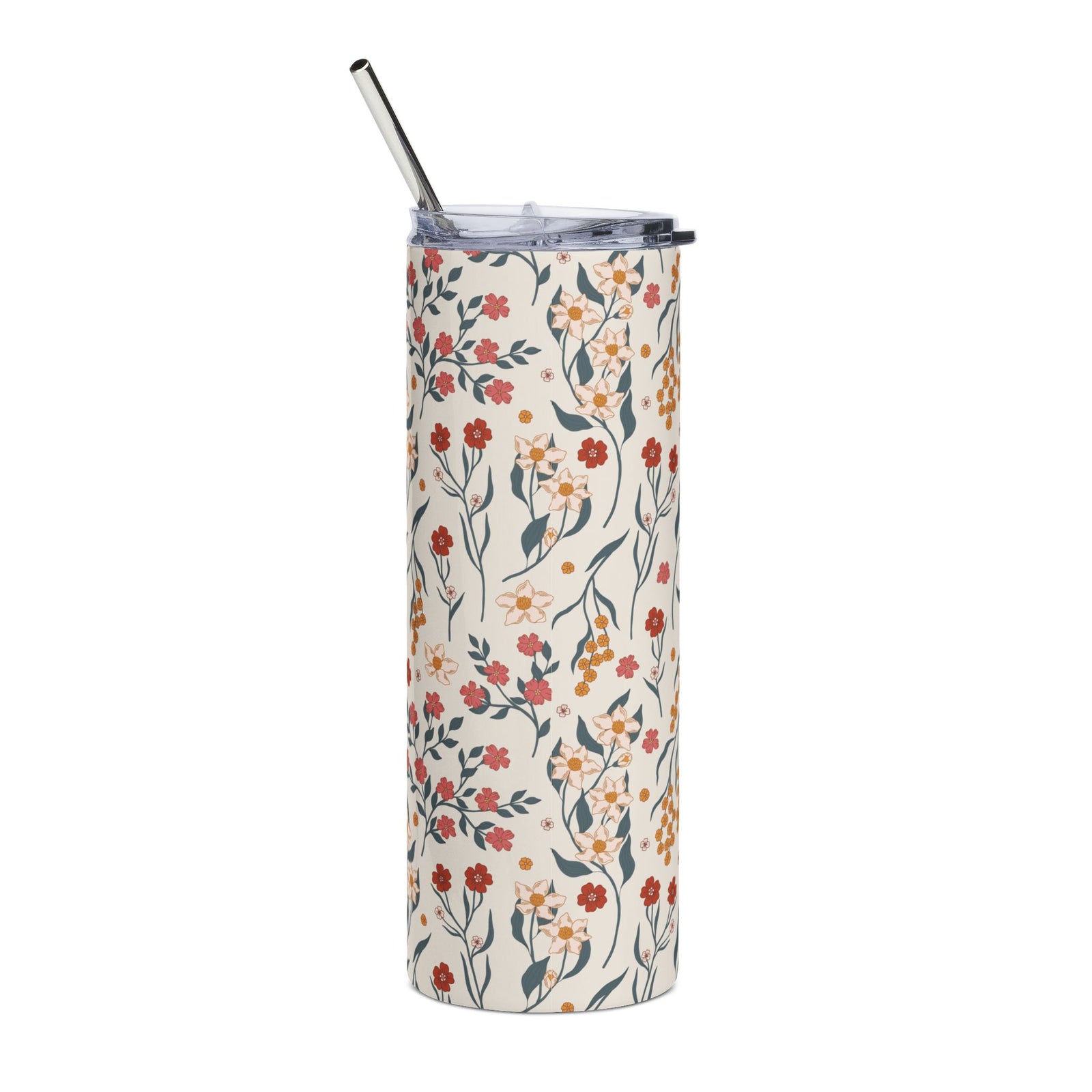 Vintage Wildflower Vine 20oz Stainless Steel Tumbler Insulated Travel Cup