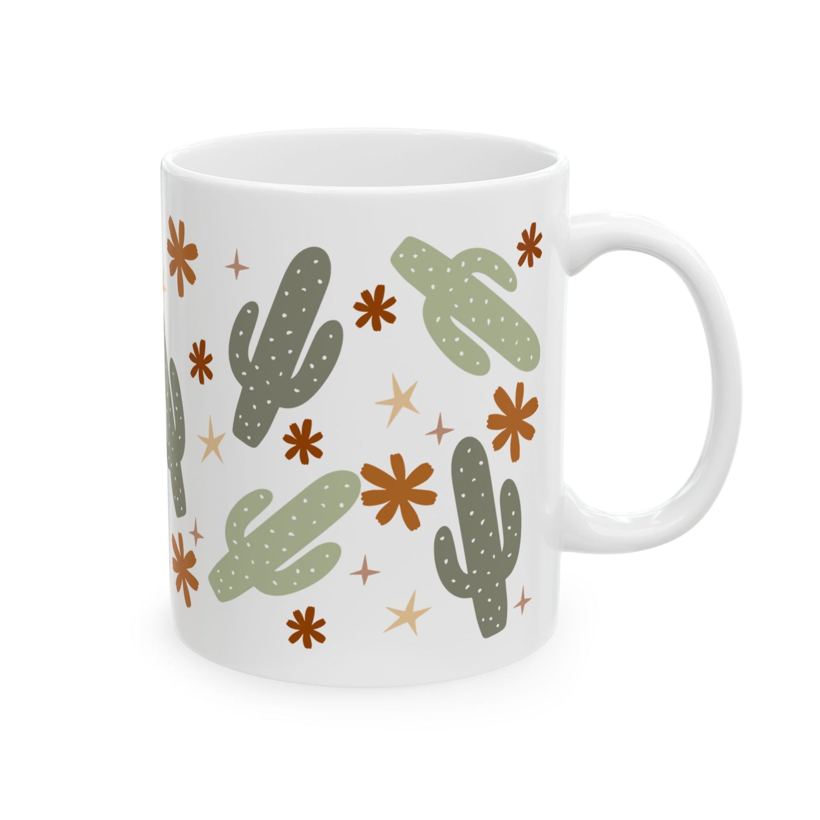 Boho Cactus Cute Ceramic Mug Coffee Cup (11oz & 15oz)