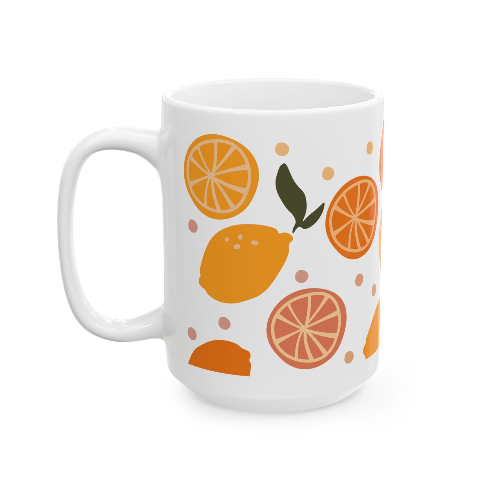 Citrus Orange & Lemon Fruits Ceramic Mug Coffee Cup (11oz & 15oz)